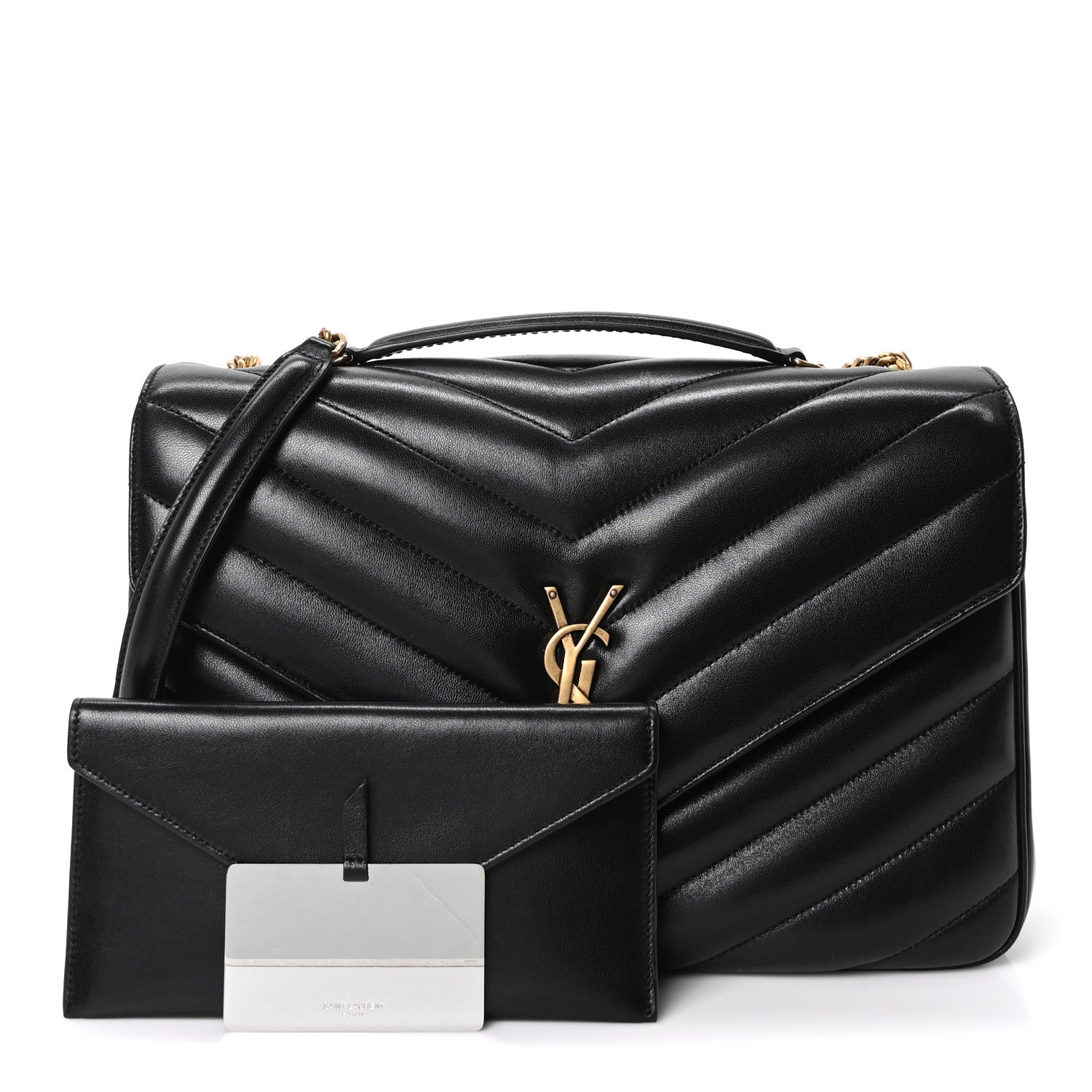 Lambskin Quilted Monogram Large Loulou Black