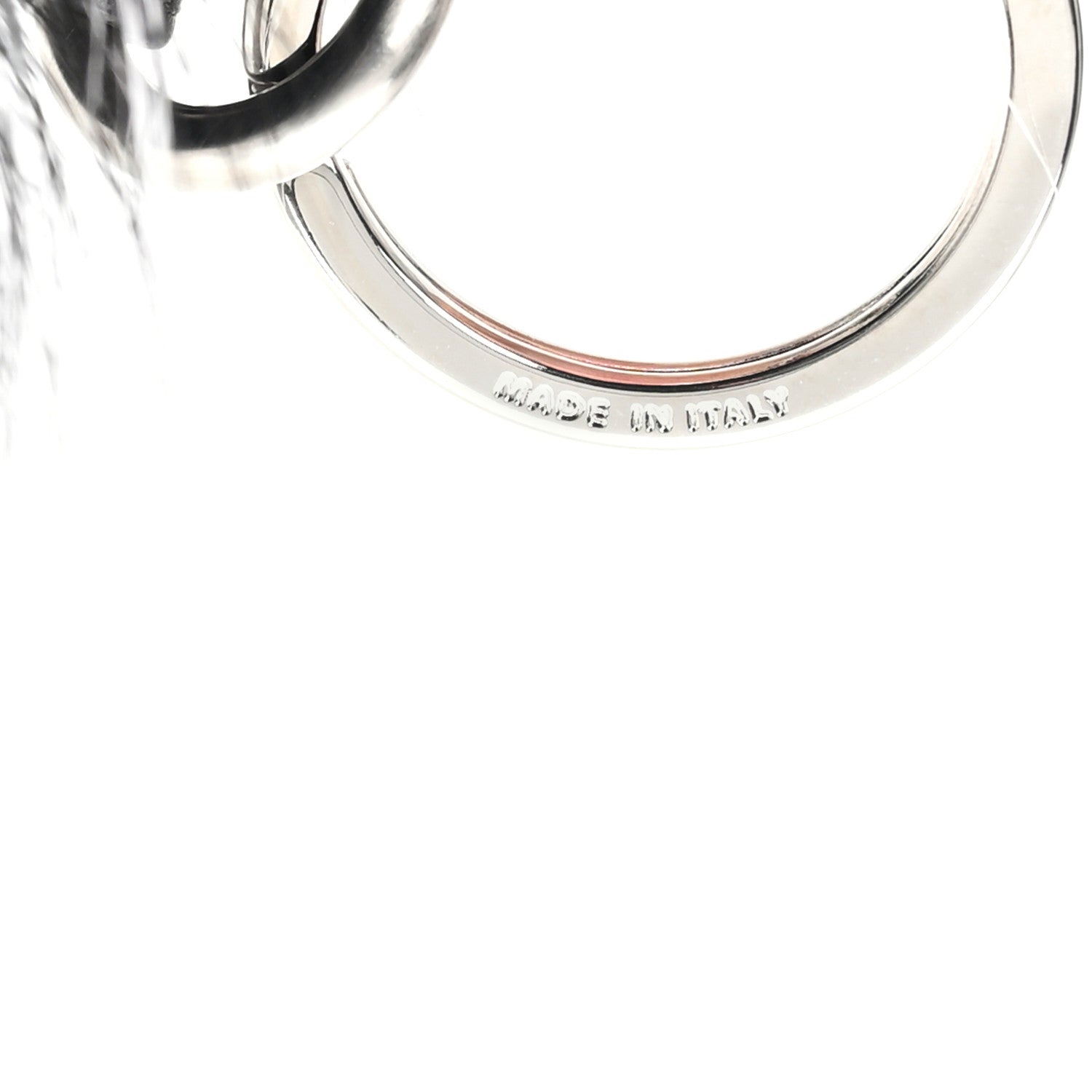 Cuoio Romano Goat Fox Fur Metal Stitch Triangle Monster Eyes Cube Bag Charm Black White