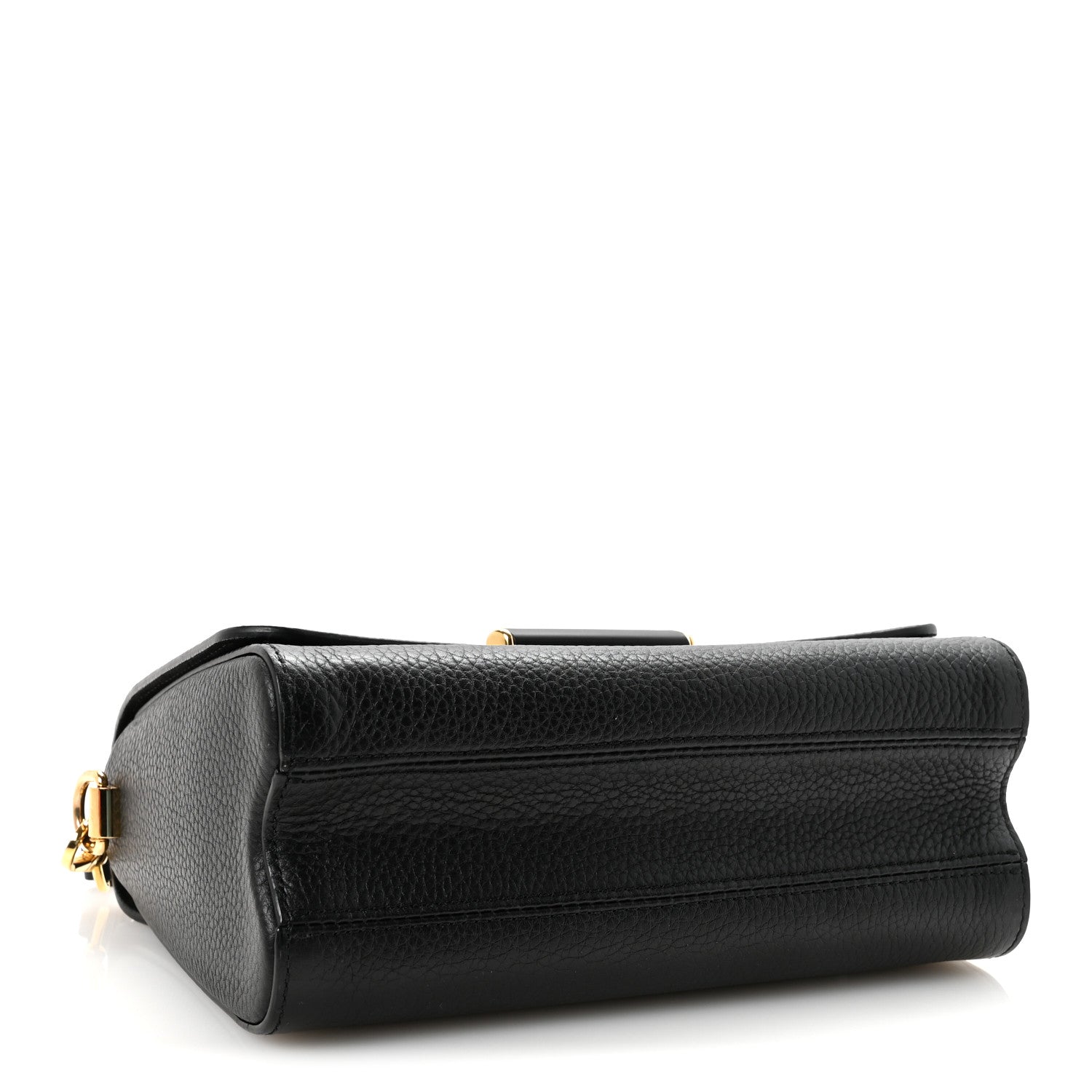 Taurillon Smooth Calfskin Scrunchie Twist One Handle MM Black