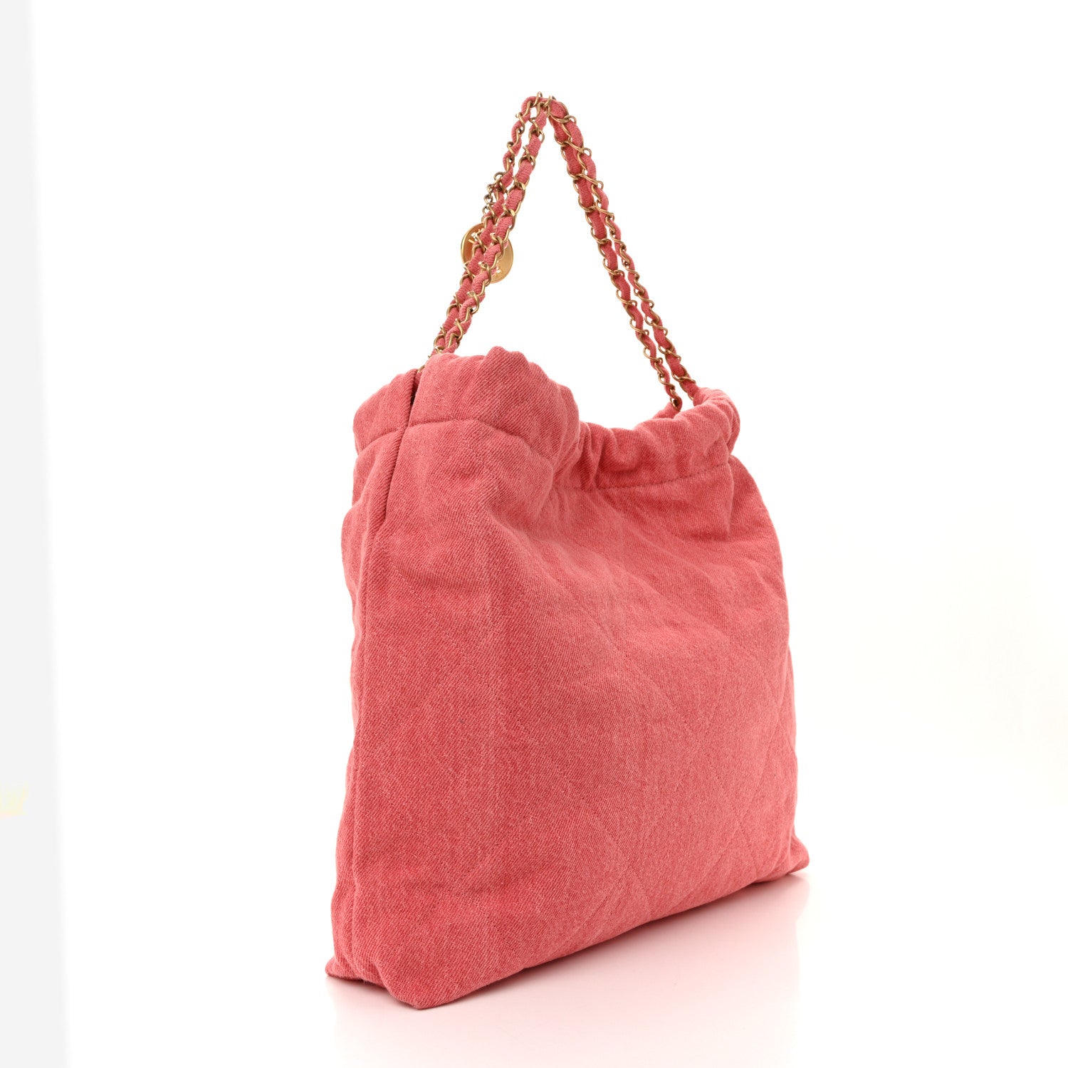 Washed Denim Quilted Chanel 22 Red
