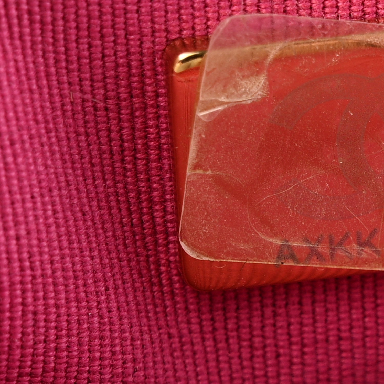 Lambskin Quilted Studded CC Wallet On Chain WOC Dark Pink