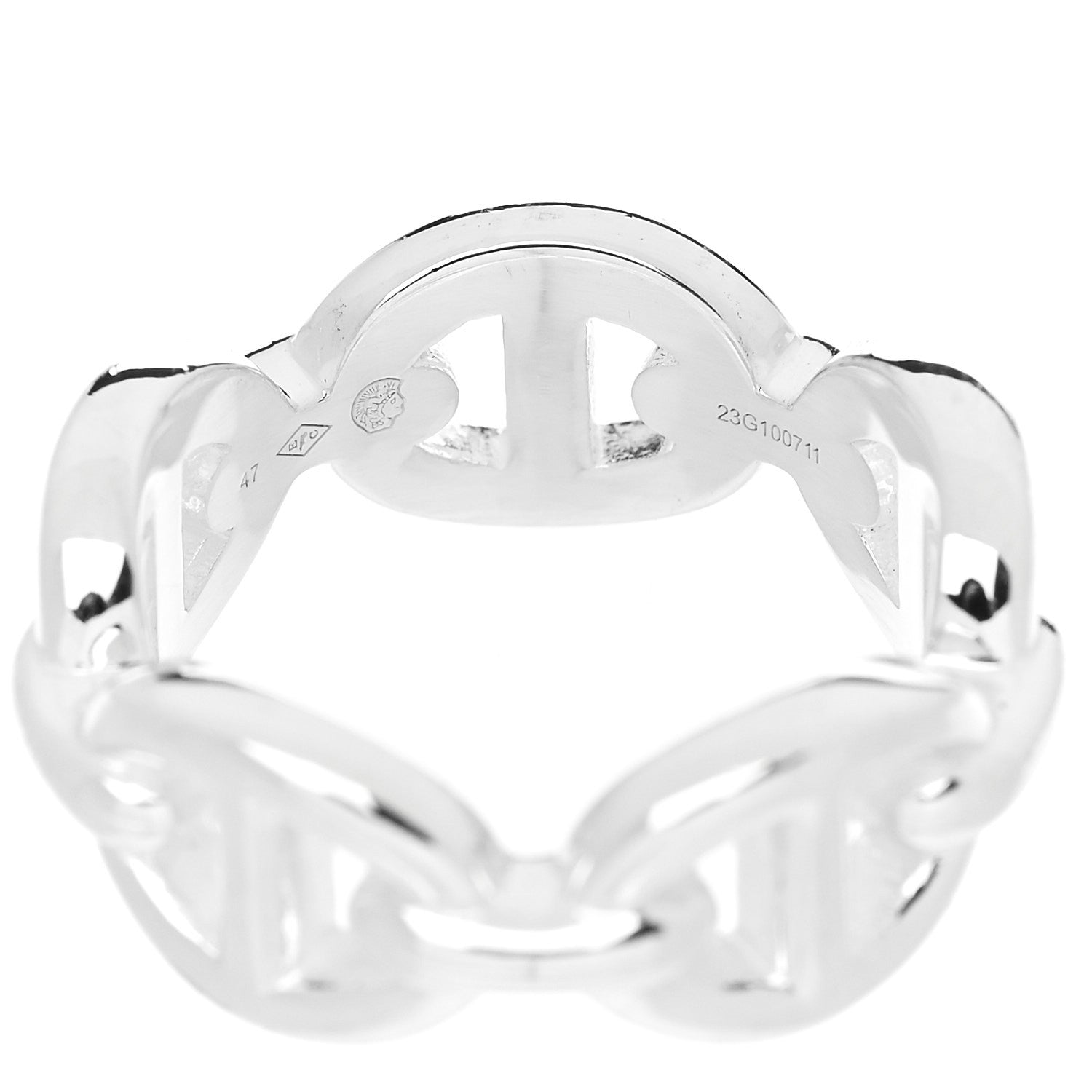 Sterling Silver PM Chaine d'Ancre Enchainee Band Ring 47 4.25