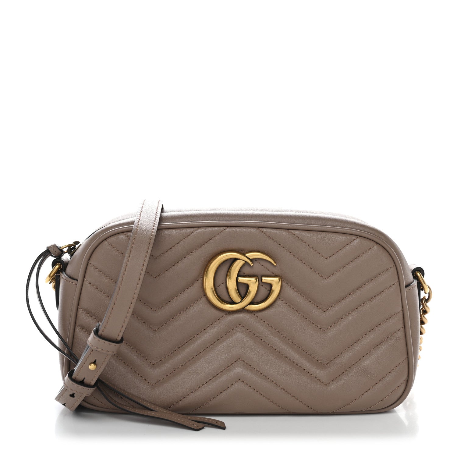 Calfskin Matelasse Small GG Marmont Chain Shoulder Bag Porcelain Rose
