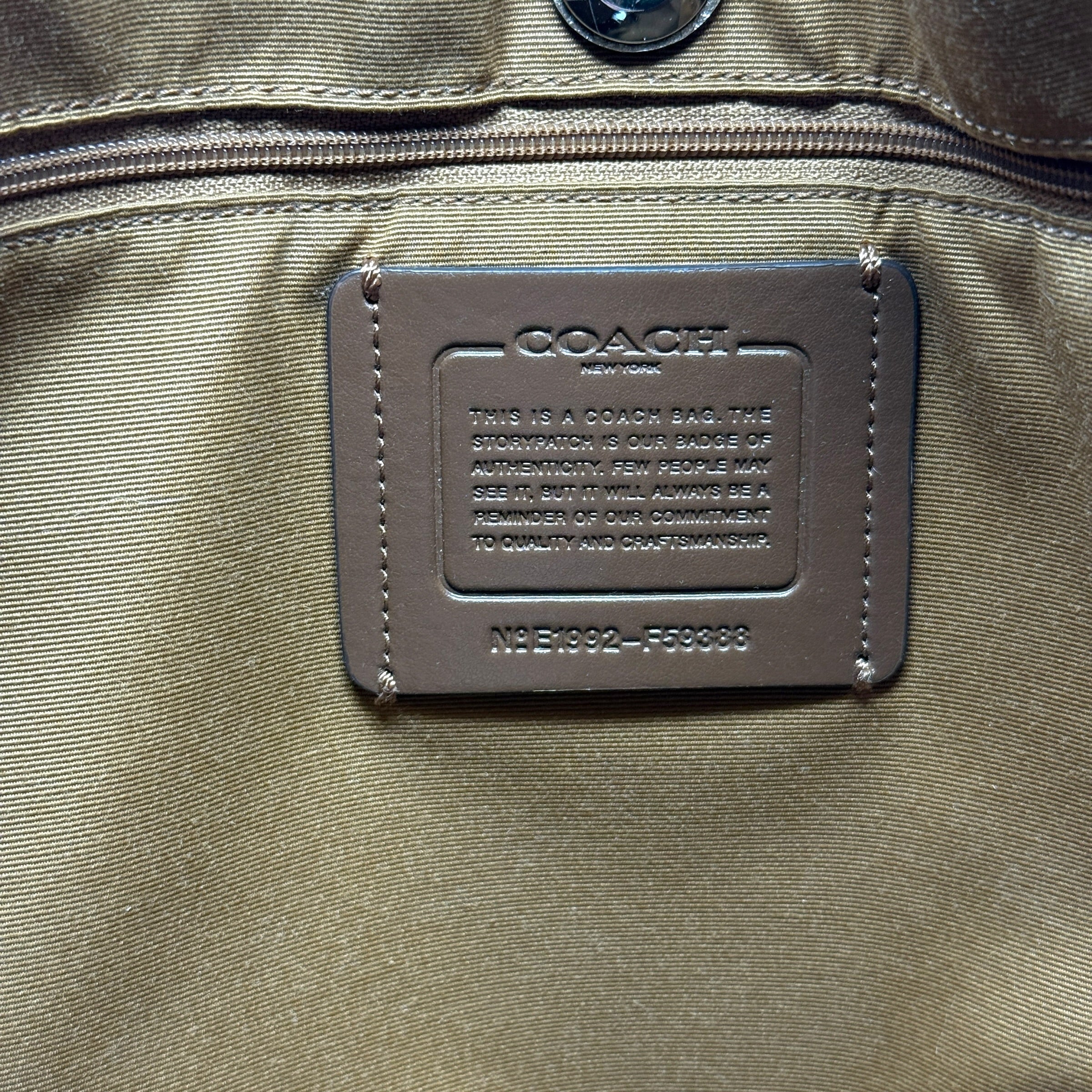Derby Tote In Rose Gold Pebbled Leather Designer By Coach, Size: Large