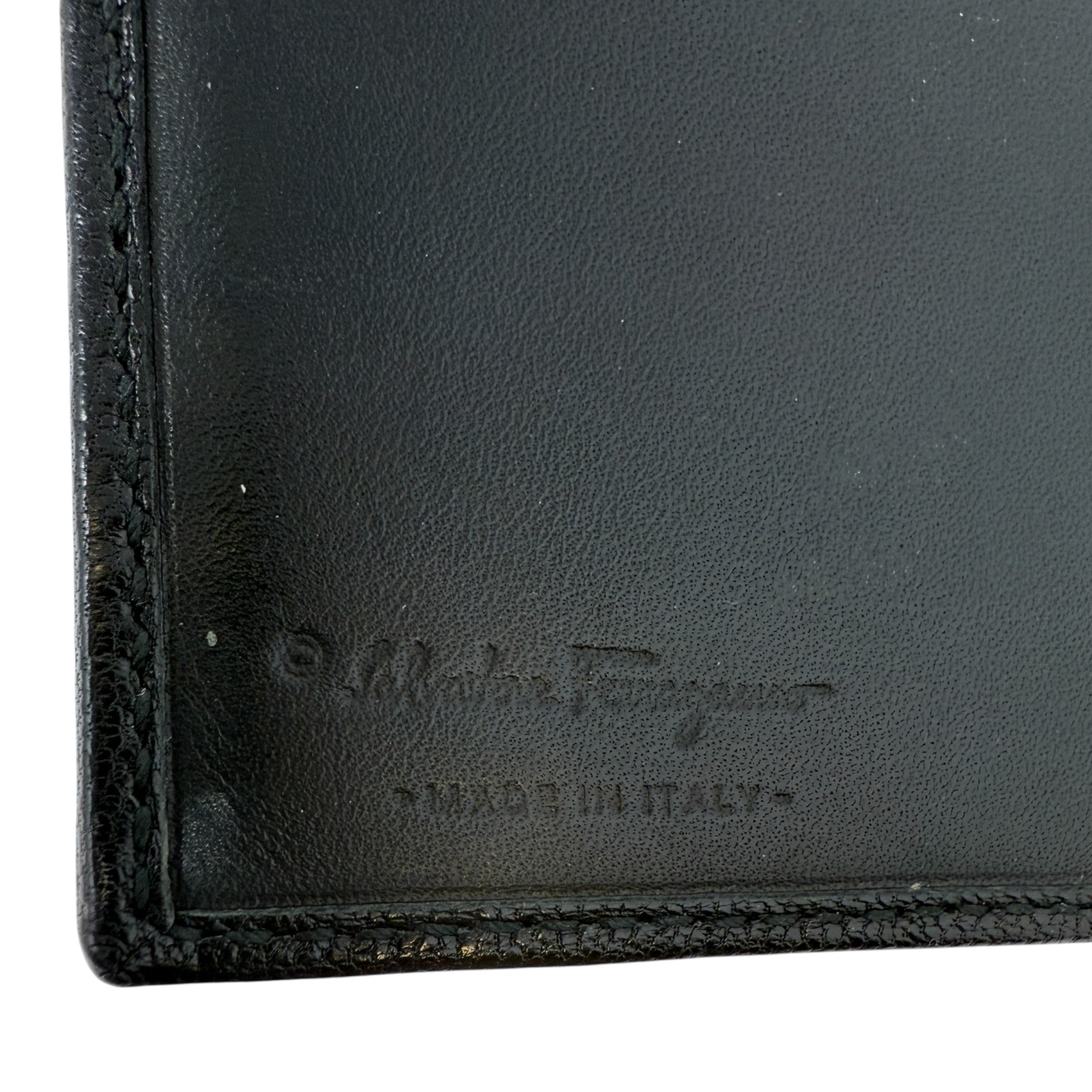 Gancini Leather Compact Wallet Luxury Designer By Ferragamo, Size: Medium