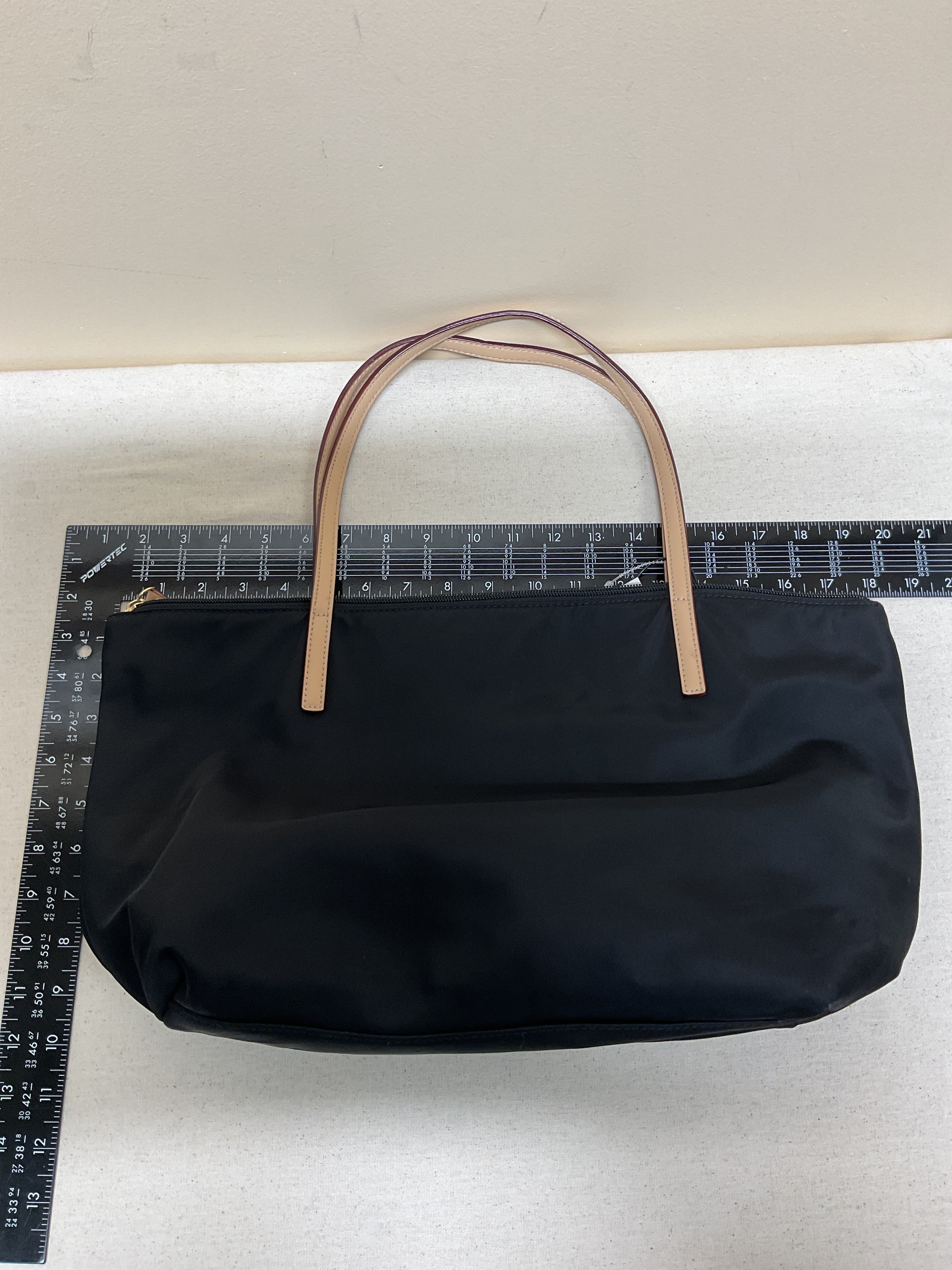 Handbag Designer By Kate Spade In Black & Tan, Size:Medium