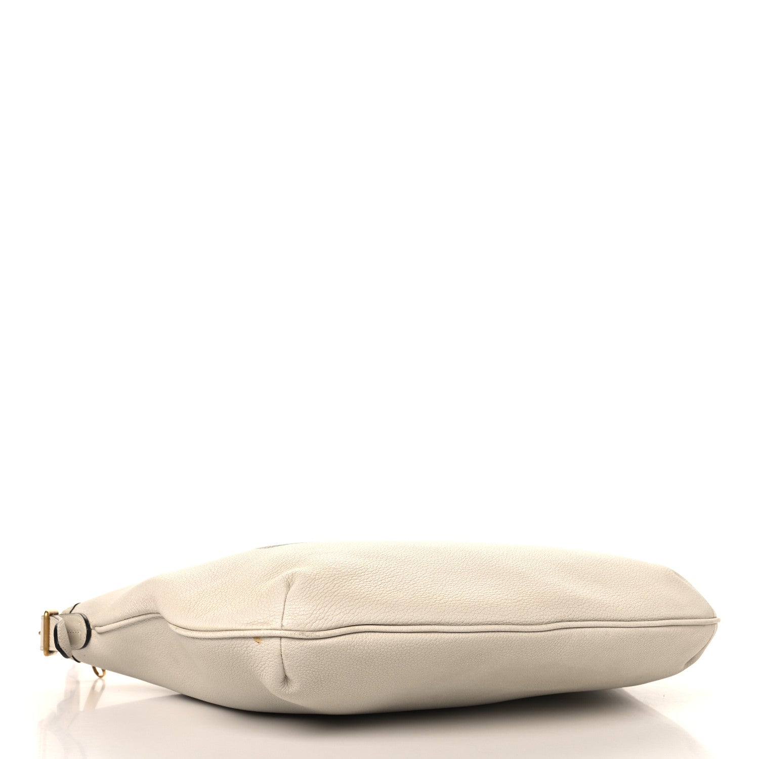 Grained Calfskin Logo Half Moon Hobo White