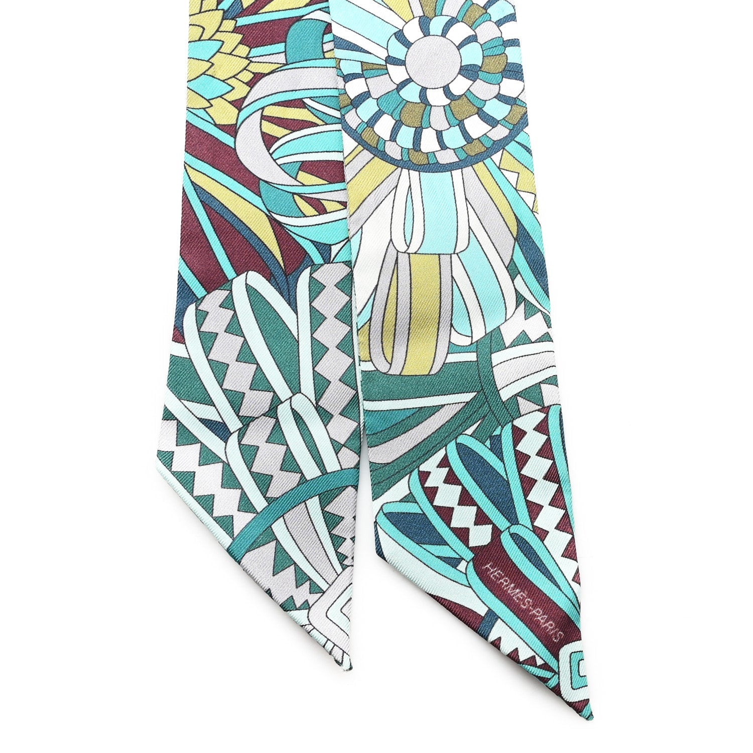 Silk Les Flots du Cheval Twilly Turquoise Bordeaux Aqua