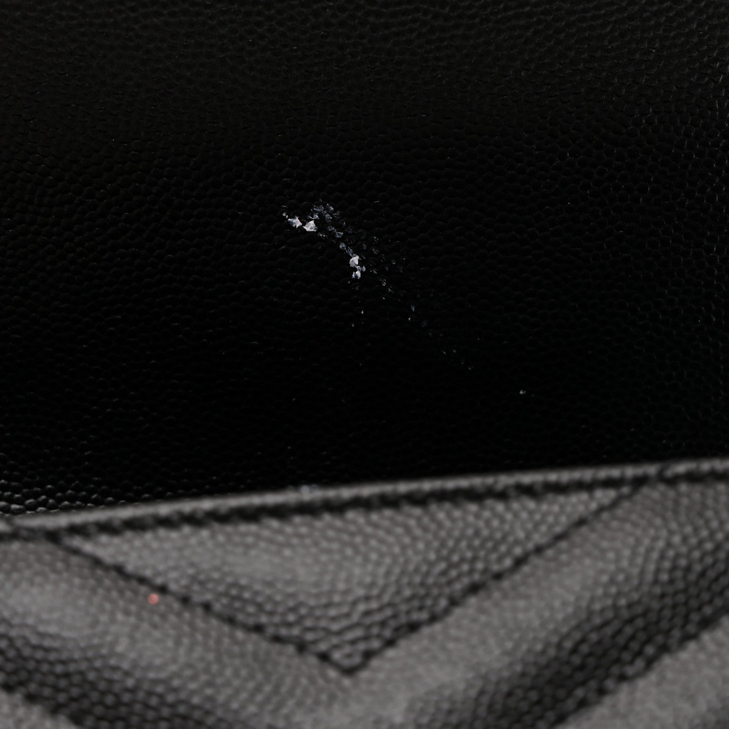Grain De Poudre Matelasse Chevron Monogram Envelope Clutch Black