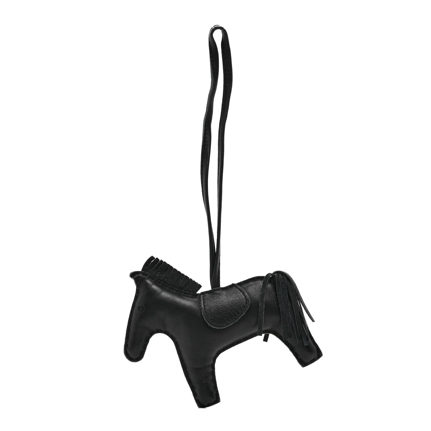 Milo Lambskin Grigri Rodeo Horse Bag Charm GM So Black