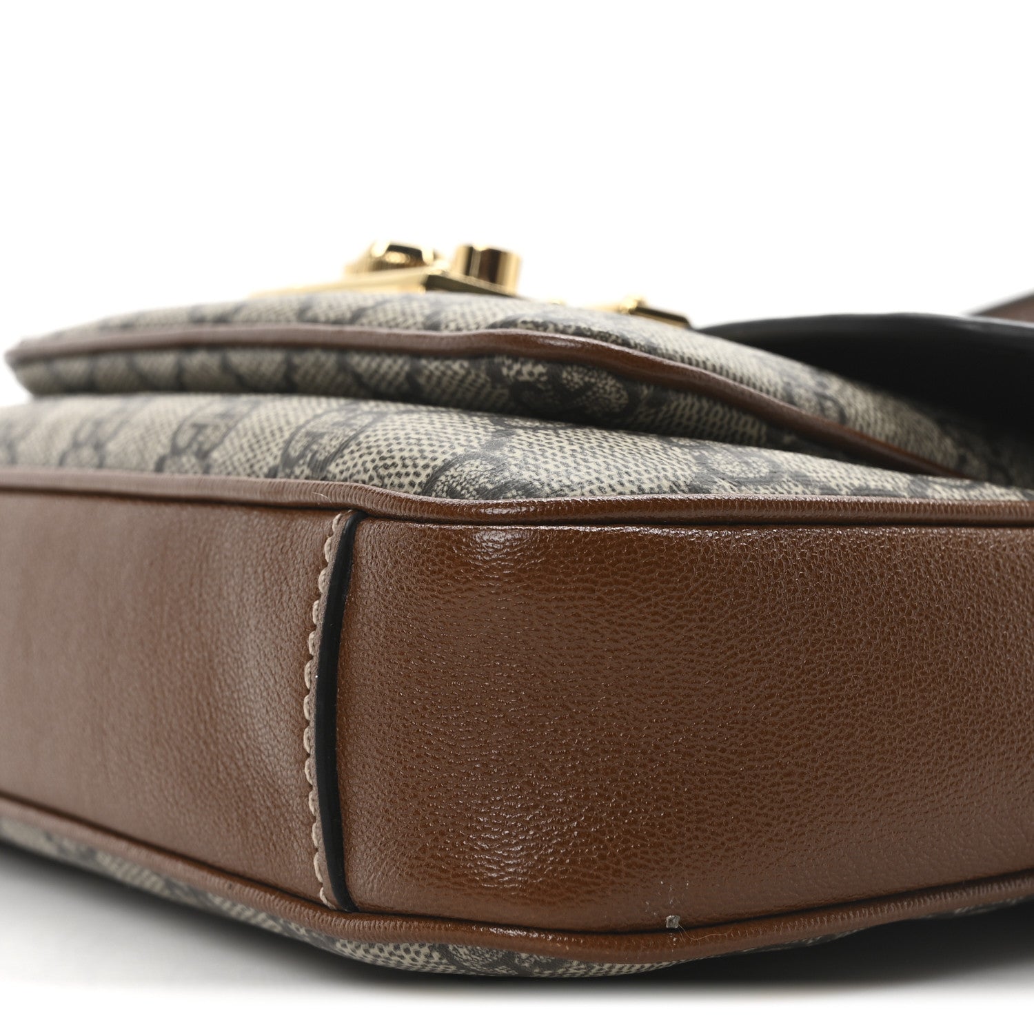 GG Supreme Monogram New Sakai Lux Calfskin Mini Padlock Flap Pocket Shoulder Bag Beige Ebony Black Cuir
