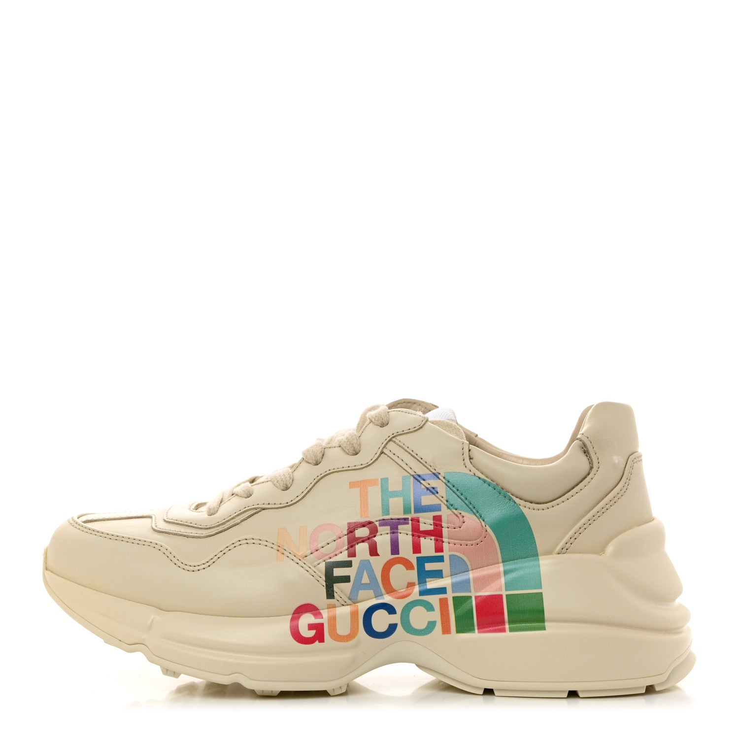 X THE NORTH FACE Calfskin Womens Rhyton Sneakers 37.5 Special Ivory