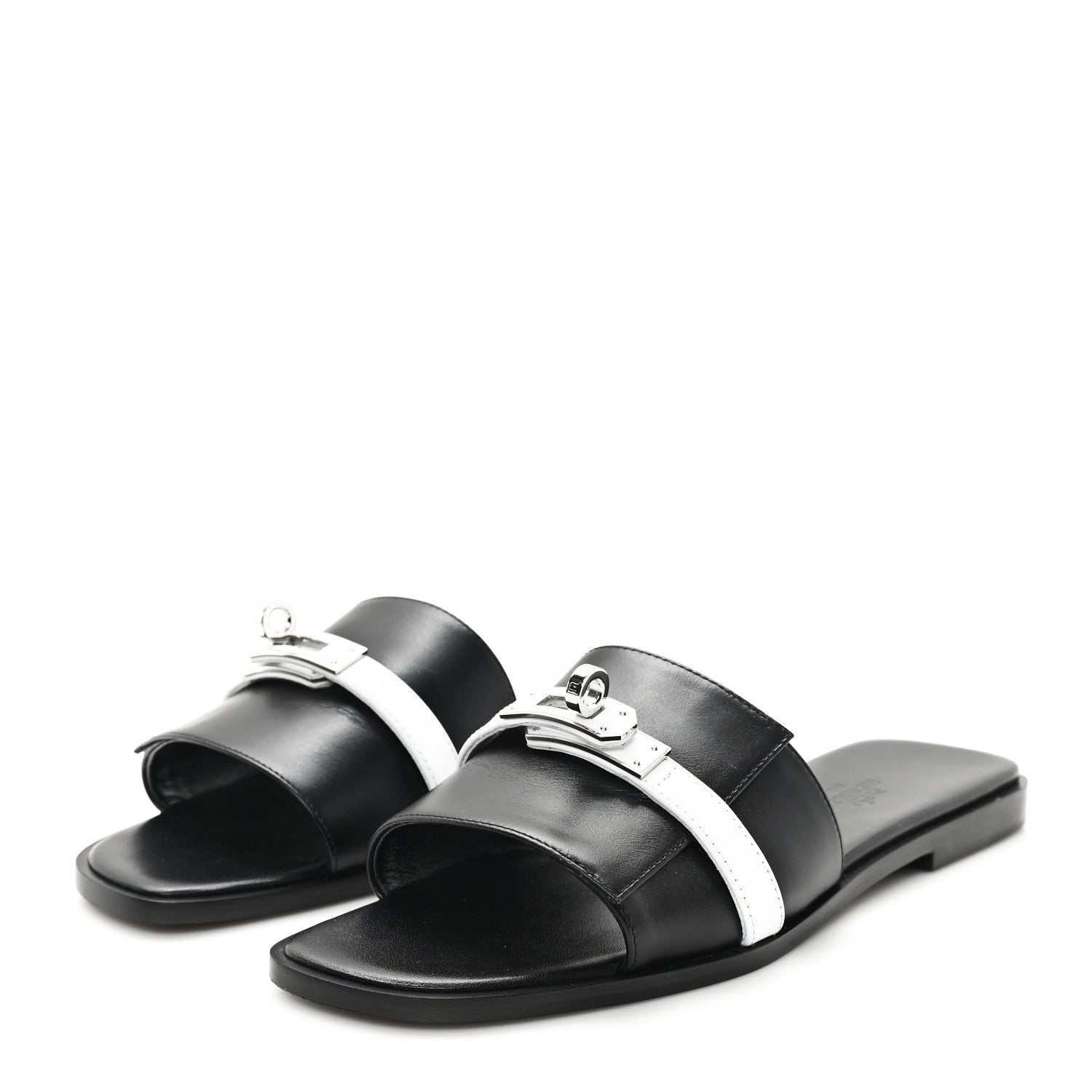 Calfskin Giulia Sandals 37 Black White