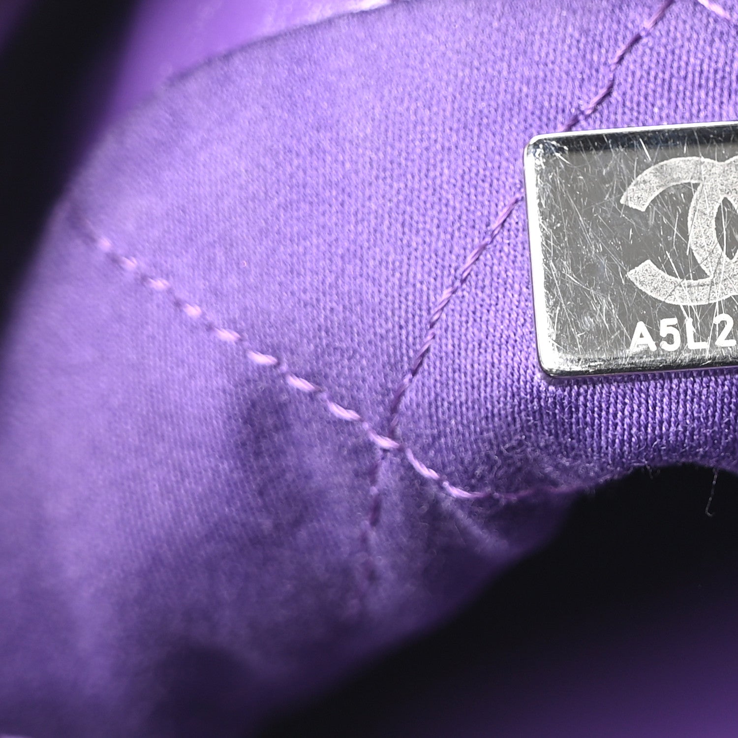 Shiny Calfskin Quilted Rainbow Mini Chanel 22 Purple