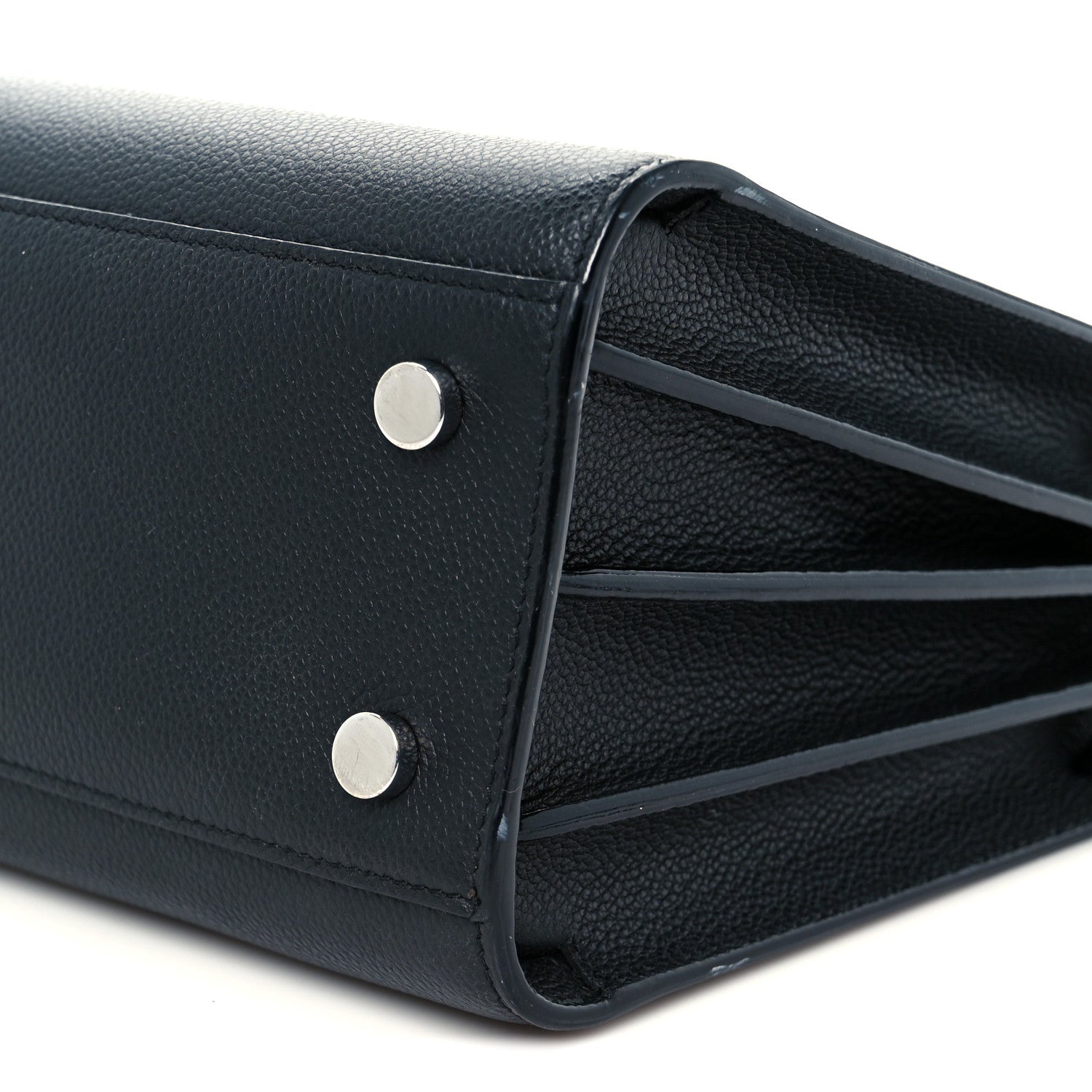 Grained Calfskin Baby Sac De Jour Black