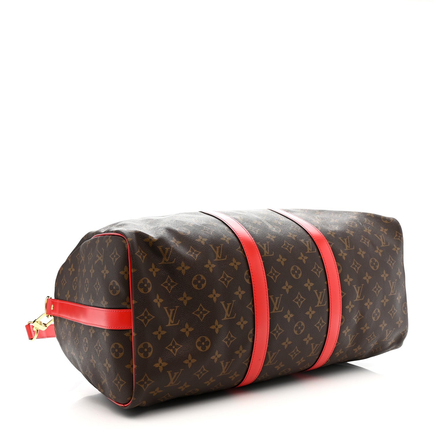 Monogram Macassar Keepall Bandouliere 50 Red