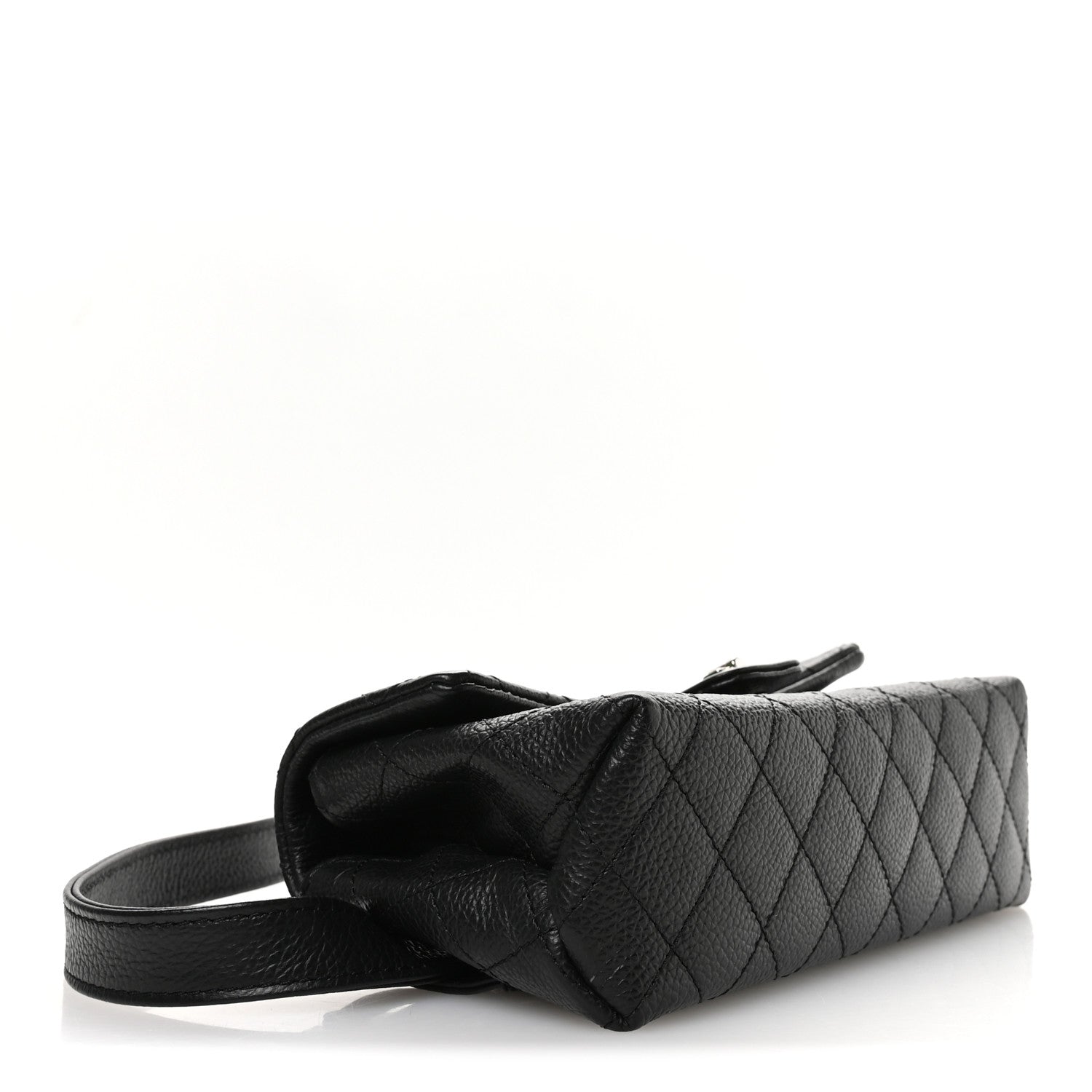 Grained Calfskin Quilted 2.55 Reissue Flap Belt Bag Clutch Black