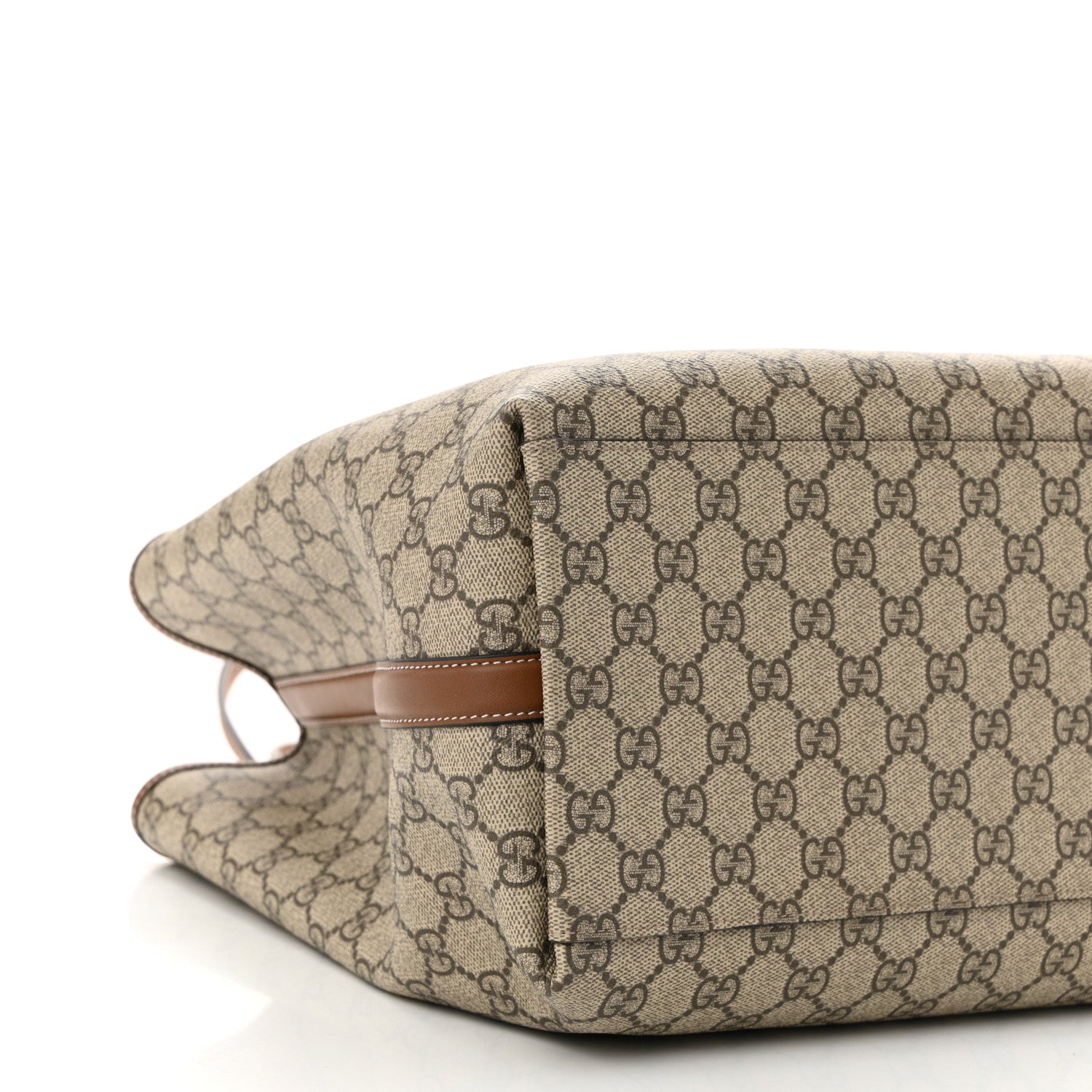 GG Supreme Monogram Emblem Maxi Tote Bag Beige Dark Brown