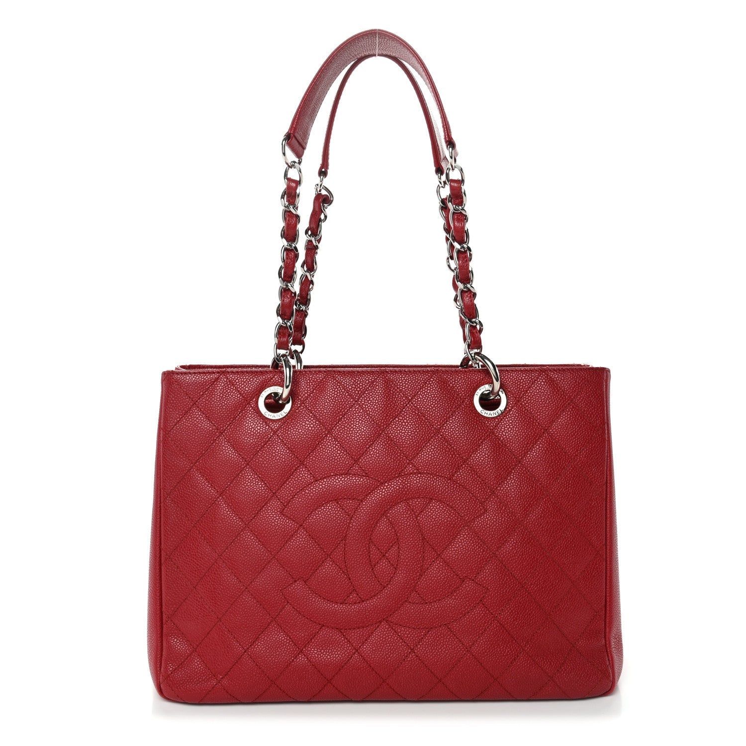 Caviar Quilted Grand Shopping Tote GST Red
