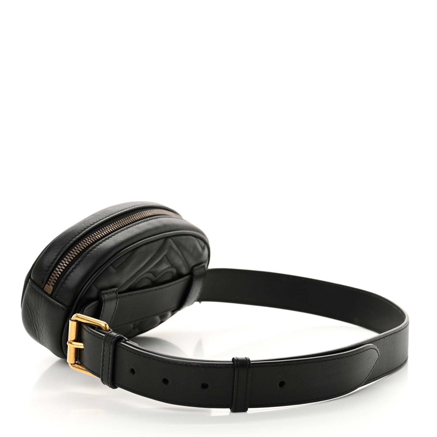 Calfskin Matelasse GG Marmont Belt Bag 85 34 Black