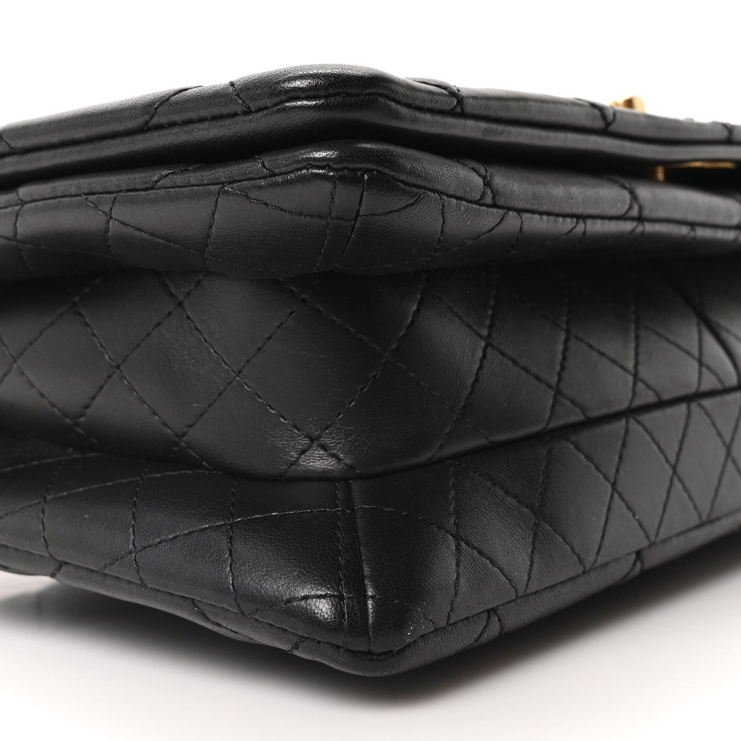 Lambskin Quilted On And On Medium Chain Flap Black