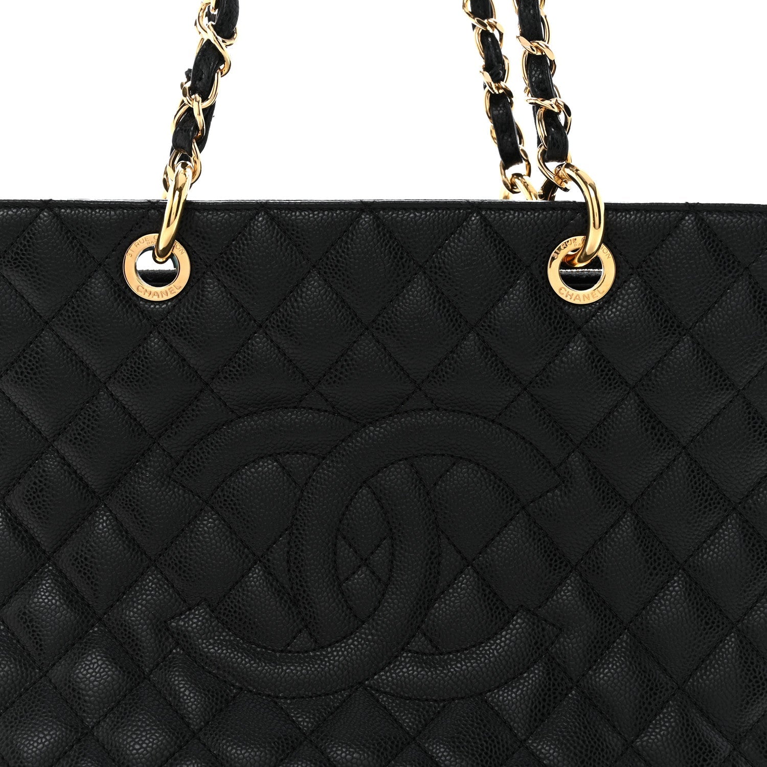 Caviar Quilted Grand Shopping Tote GST Black