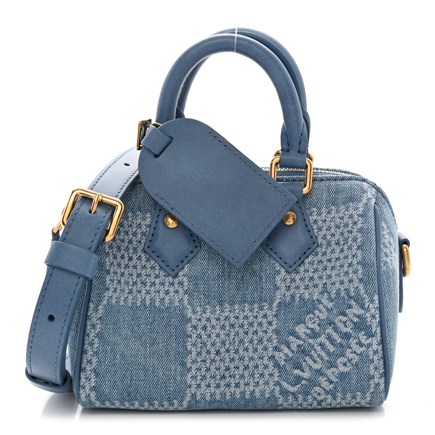 Damier Denim 3D Speedy Bandouliere 18 Denim Blue