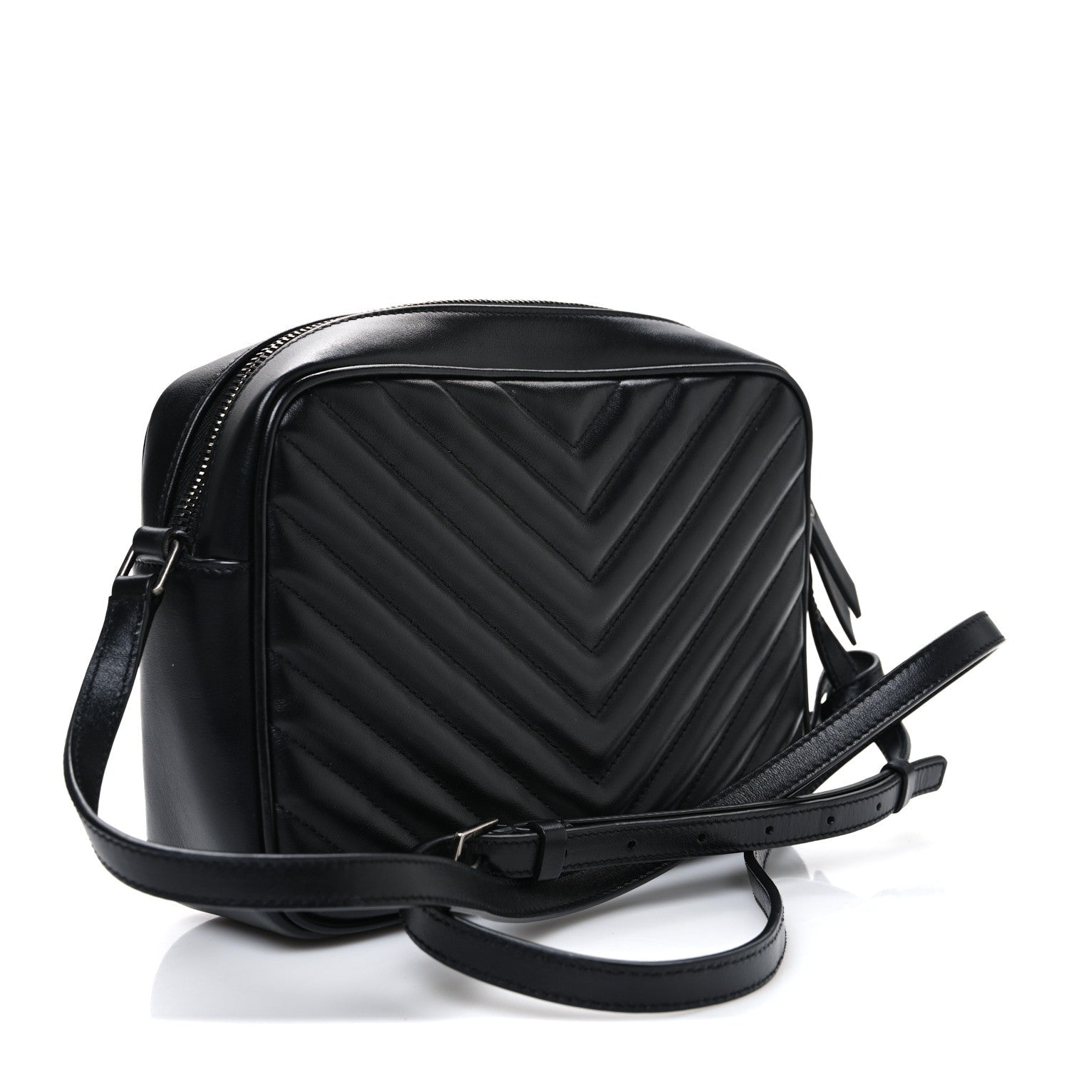 Calfskin Matelasse Monogram Lou Camera Bag Black