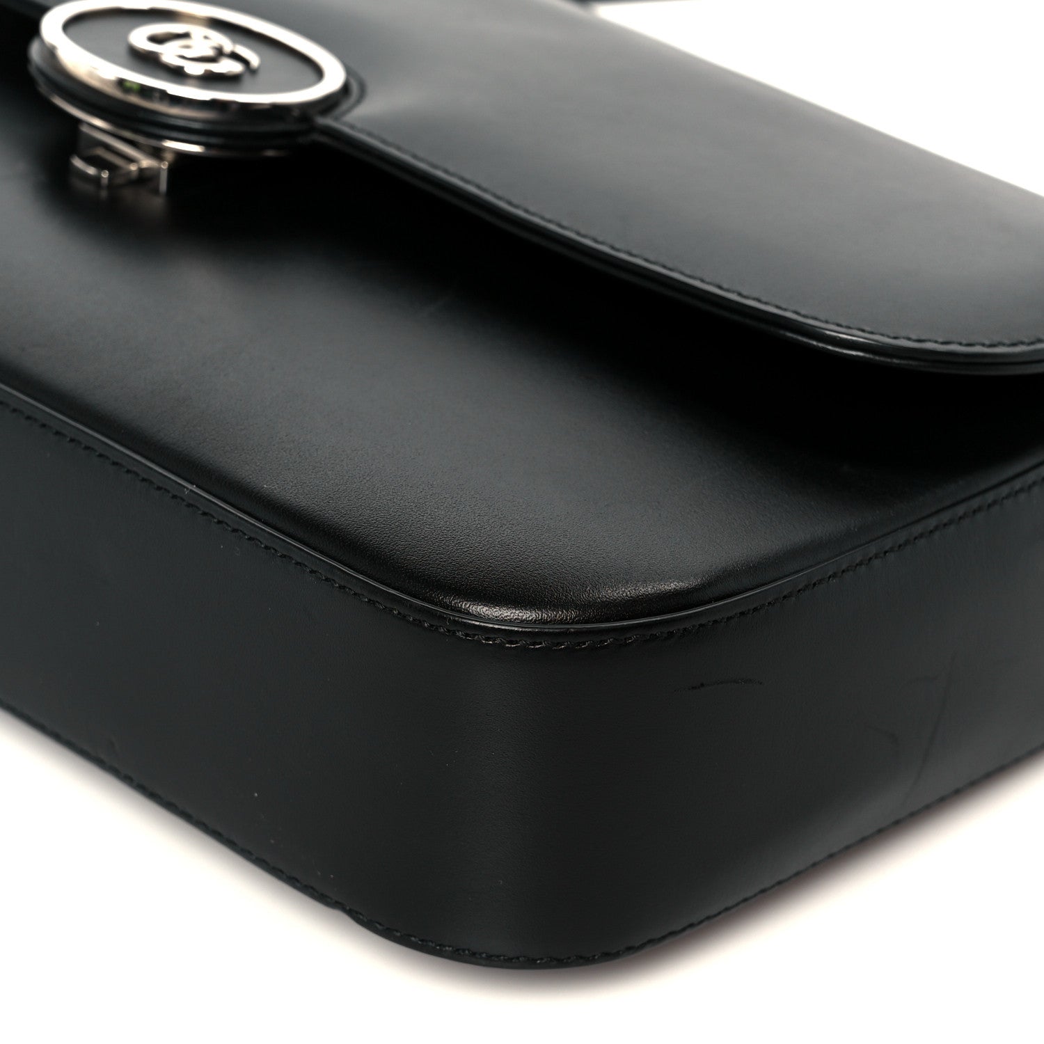 Senna Calfskin Petite GG Top Handle Shoulder Bag Black