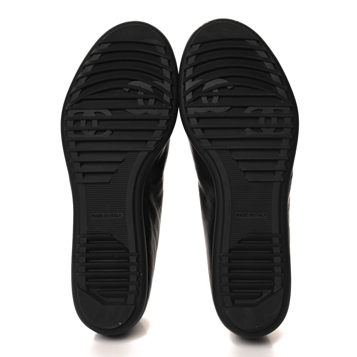 Lambskin Cap Toe CC Mary Jane Flats 37 Black