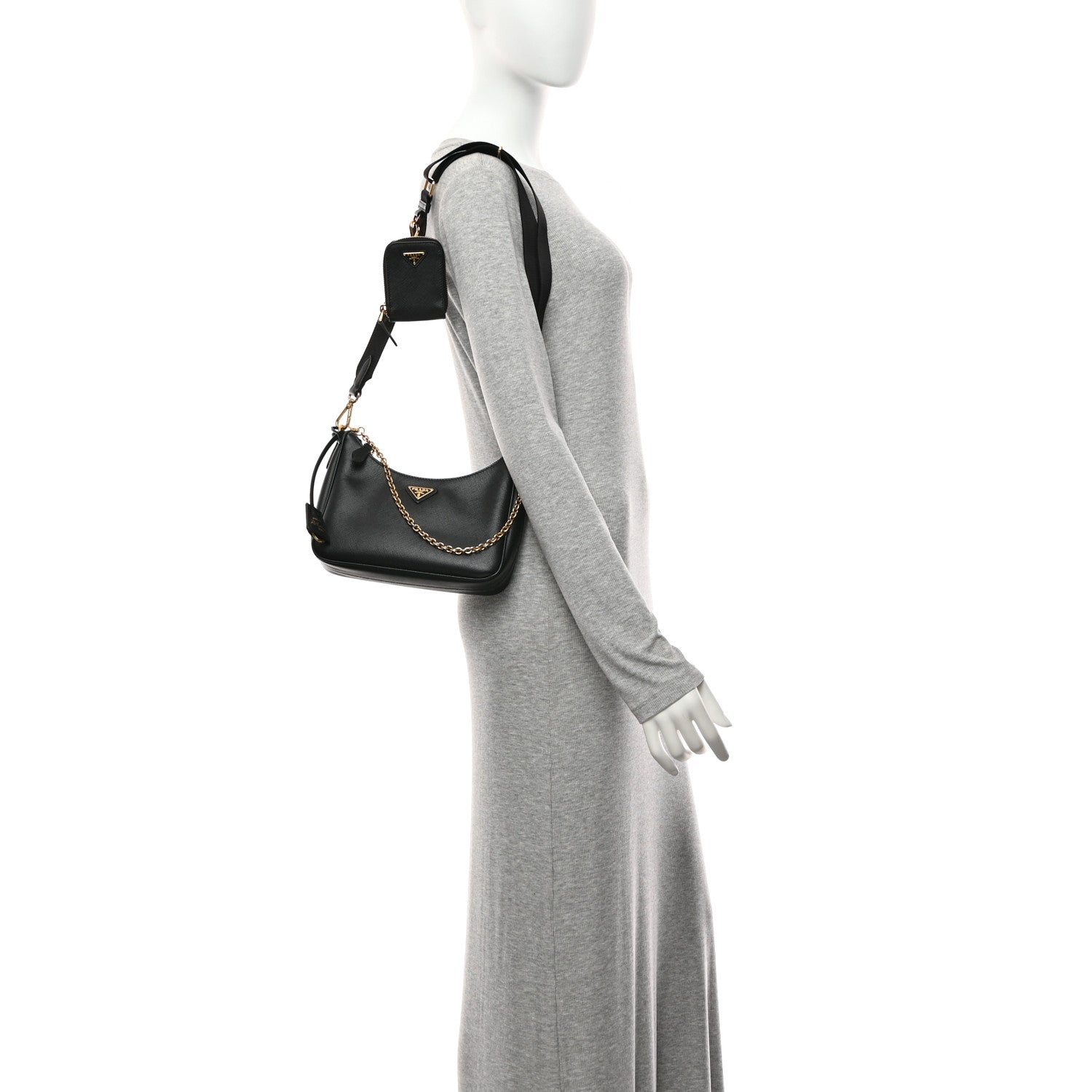 Saffiano Lux Re-Edition 2005 Shoulder Bag Black