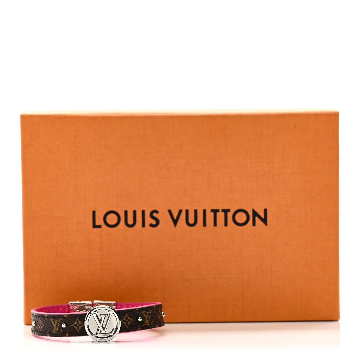 Monogram LV Circle Reversible Bracelet 17 Rose Falbala