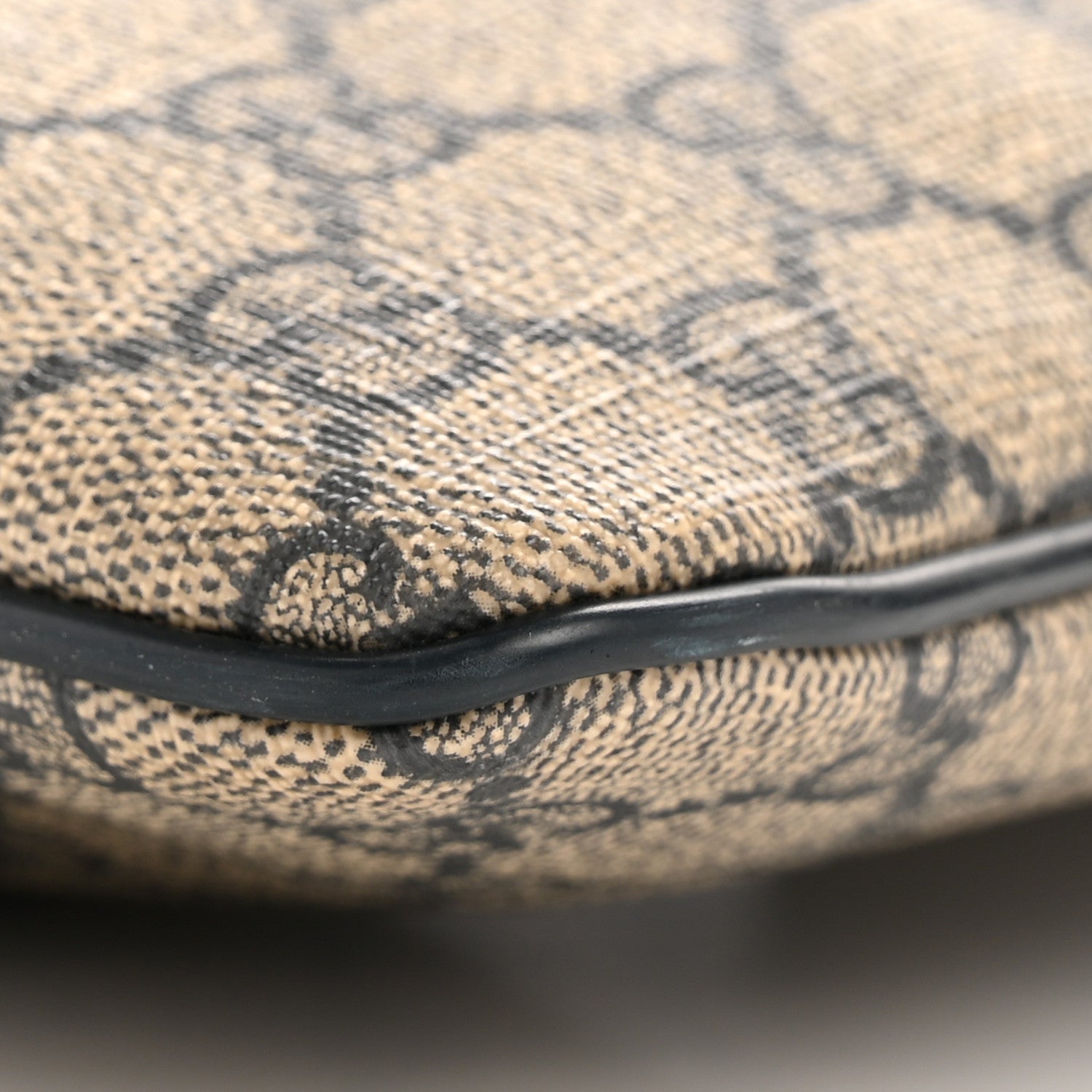 GG Supreme Monogram Selleria Calfskin Small Flat Side Zip Messenger Bag Beige Blue