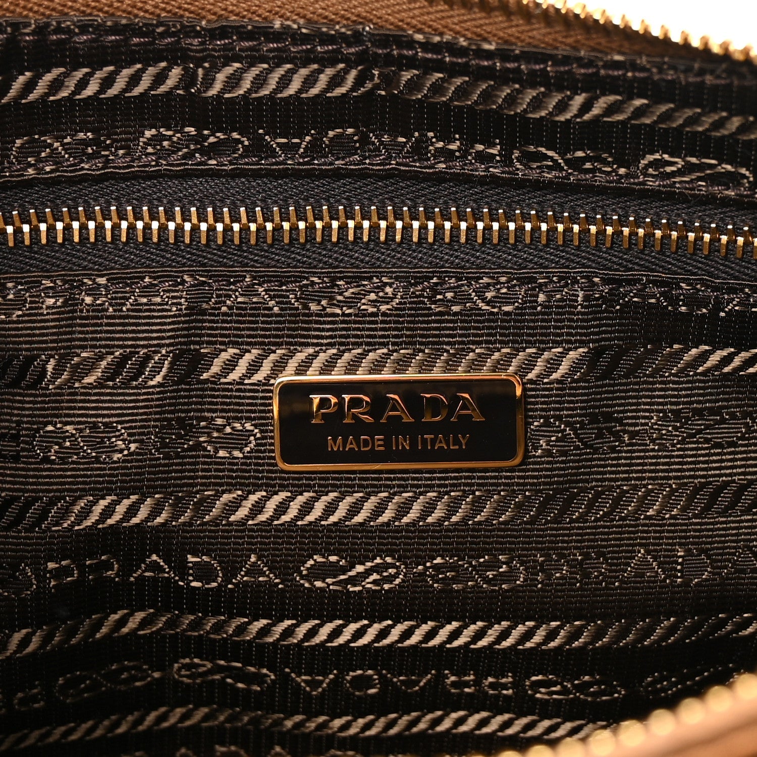 Re-Nylon Saffiano Demi-lune Shoulder Bag Brown
