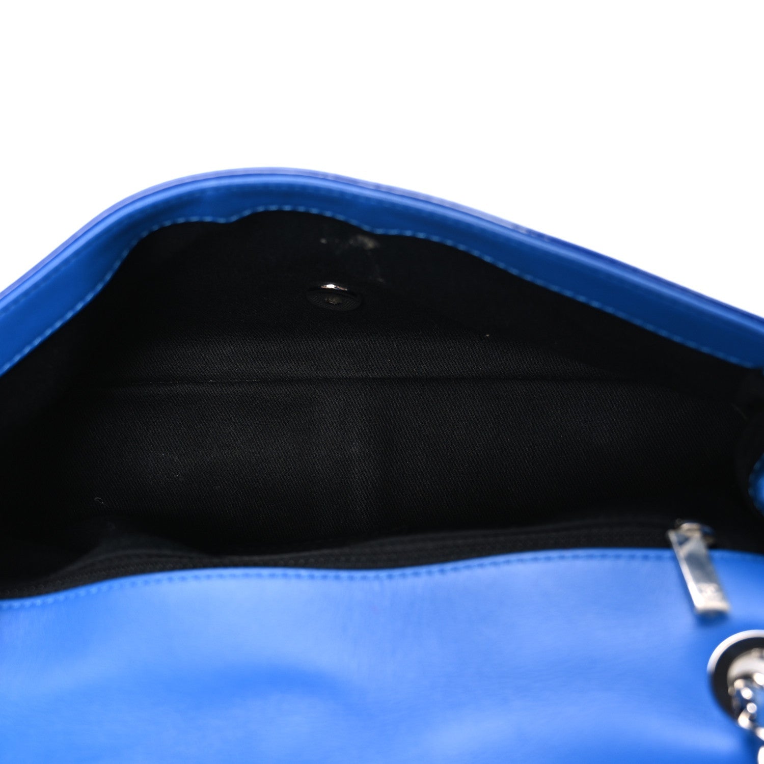Patent Quilted Large Coco Shine Flap Blue