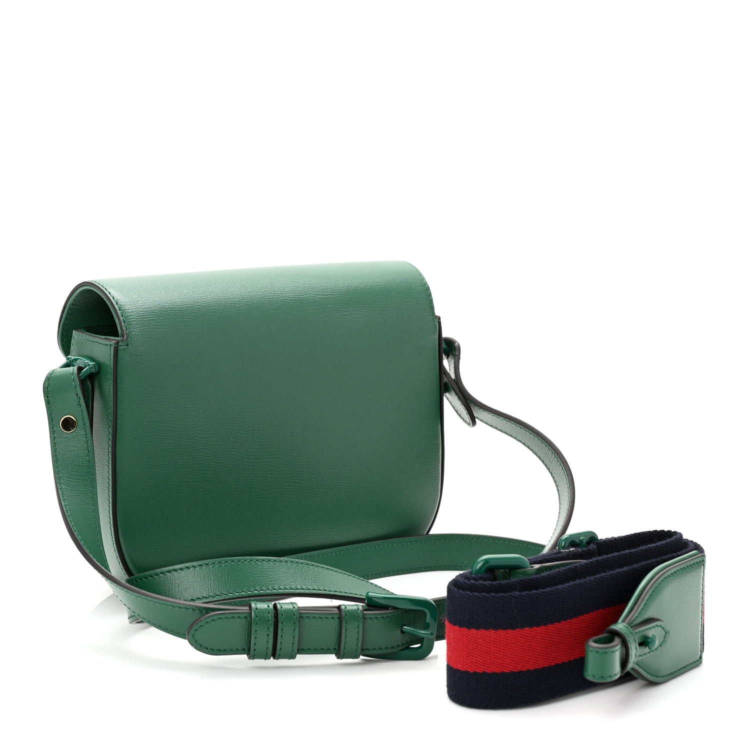 Azalea Calfskin Web Monochrome Horsebit 1955 Shoulder Bag Emerald