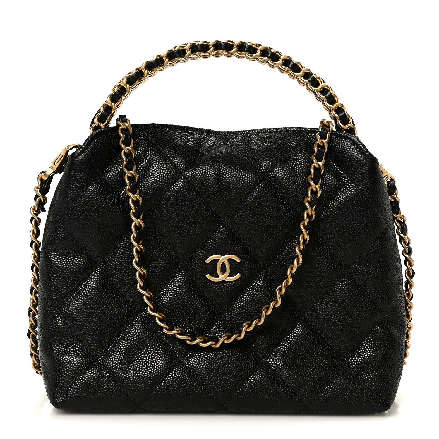 Caviar Quilted Chanel Way Clutch With Chain Black