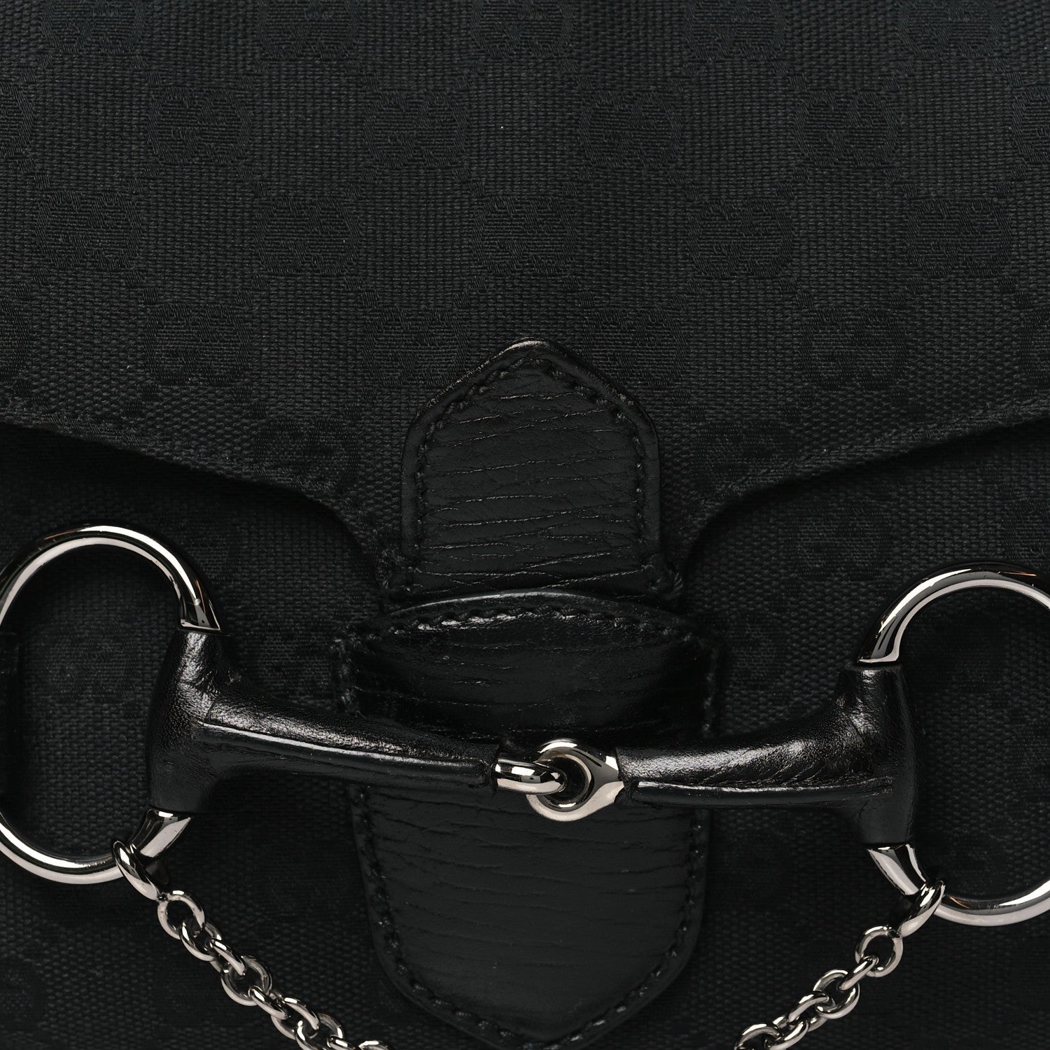 Monogram Horsebit Chain Flap Bag Black
