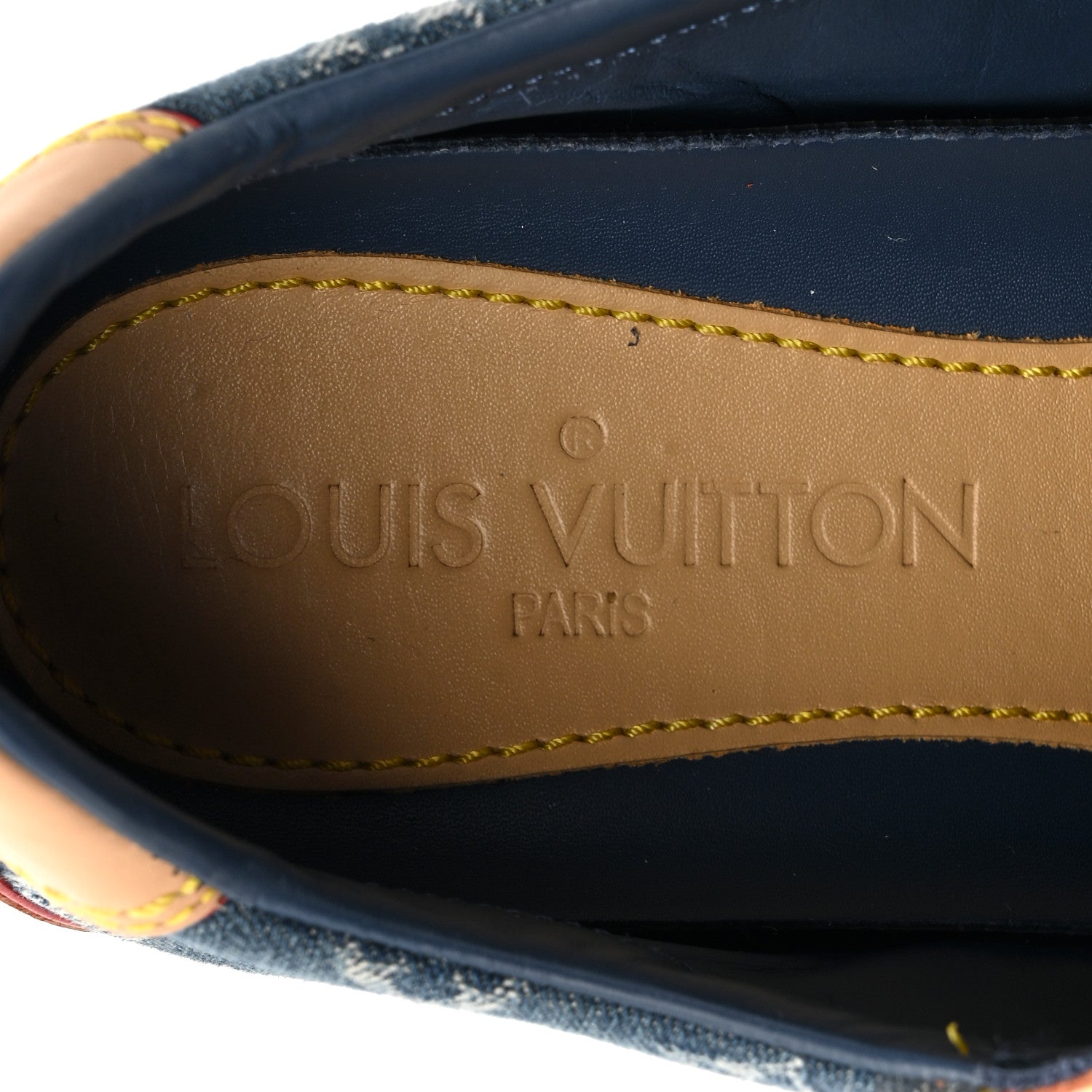 Denim Monogram Sneakers 35 Blue