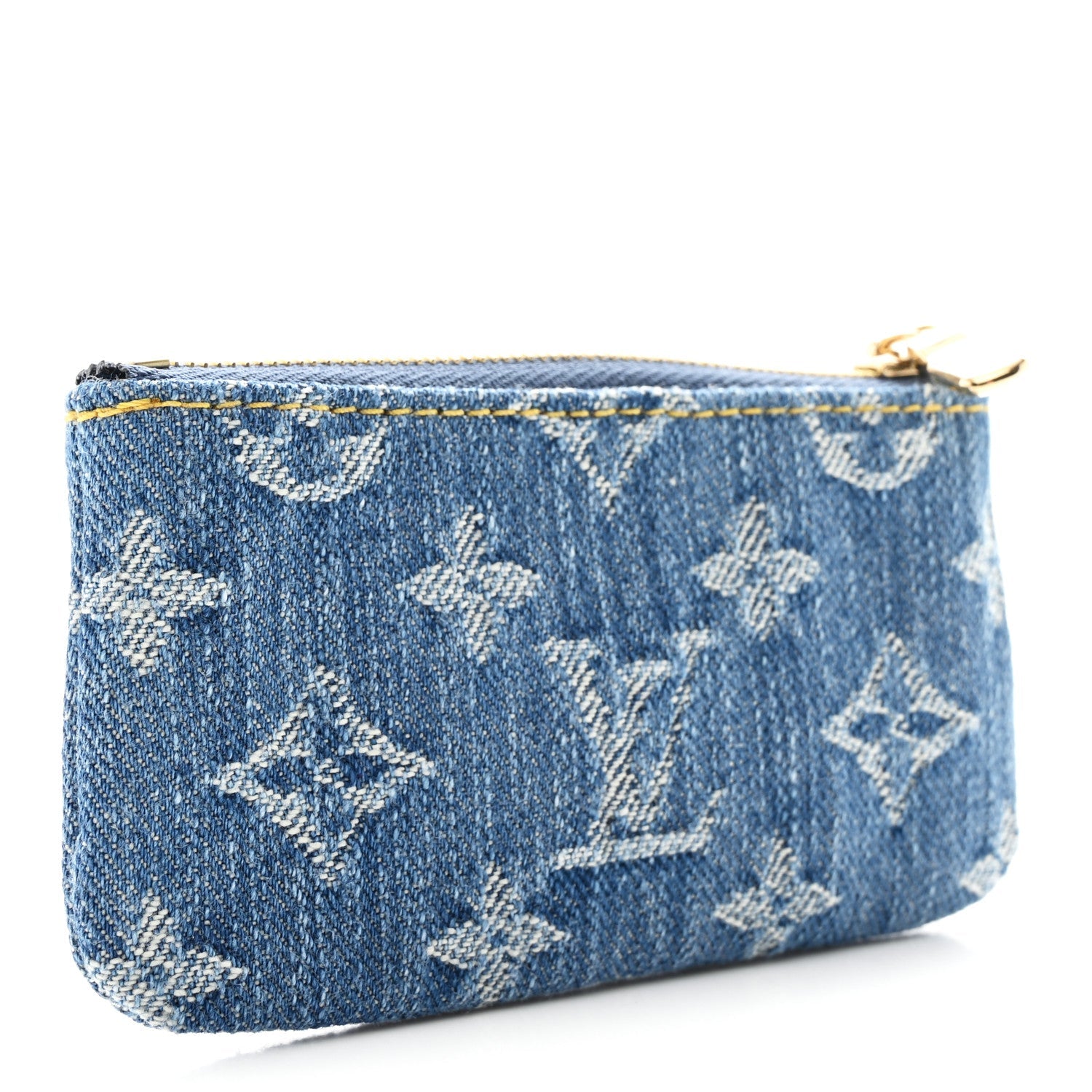 LV X TM Monogram Denim Cerises Key Pouch Blue