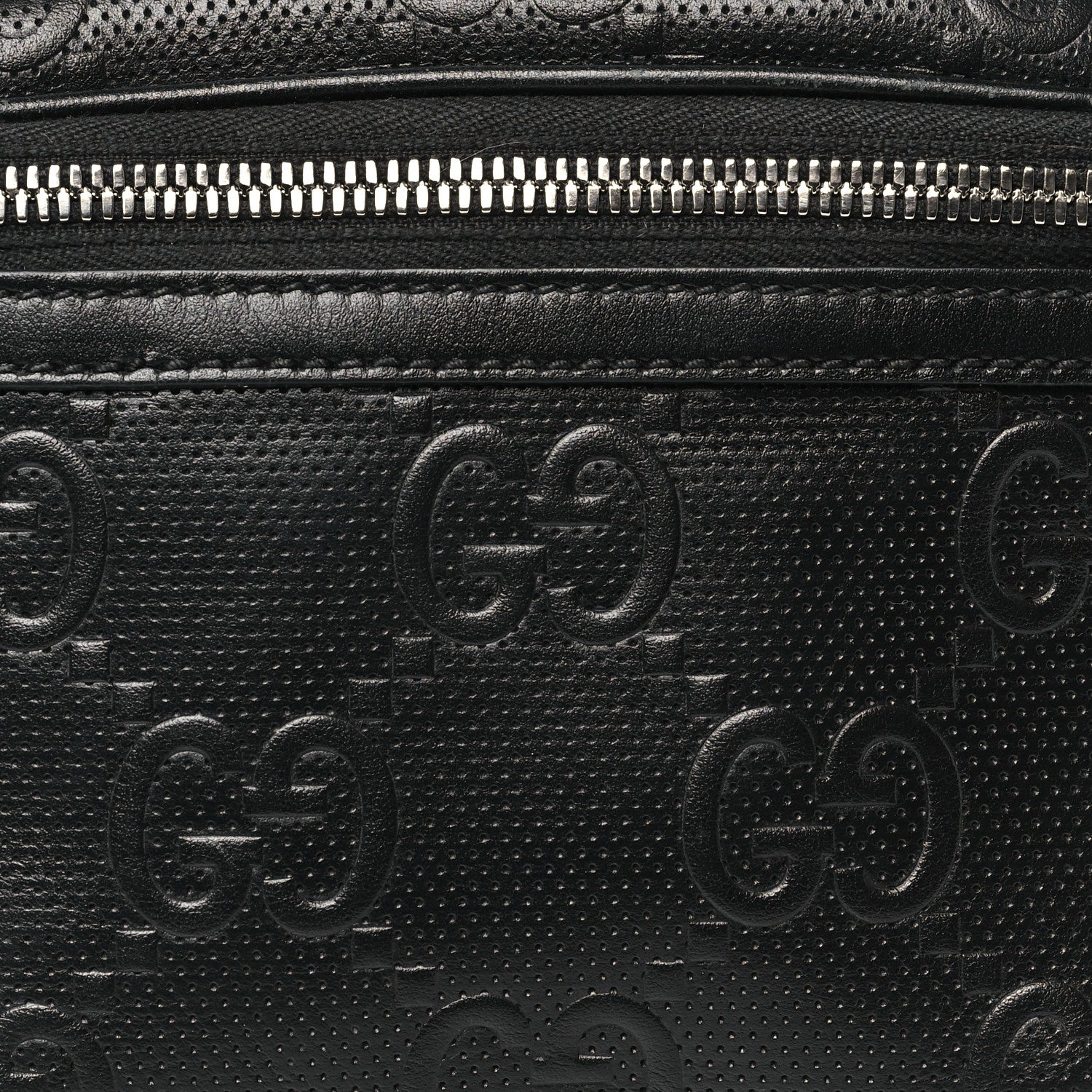 Calfskin GG Tennis Embossed Belt Bag Black