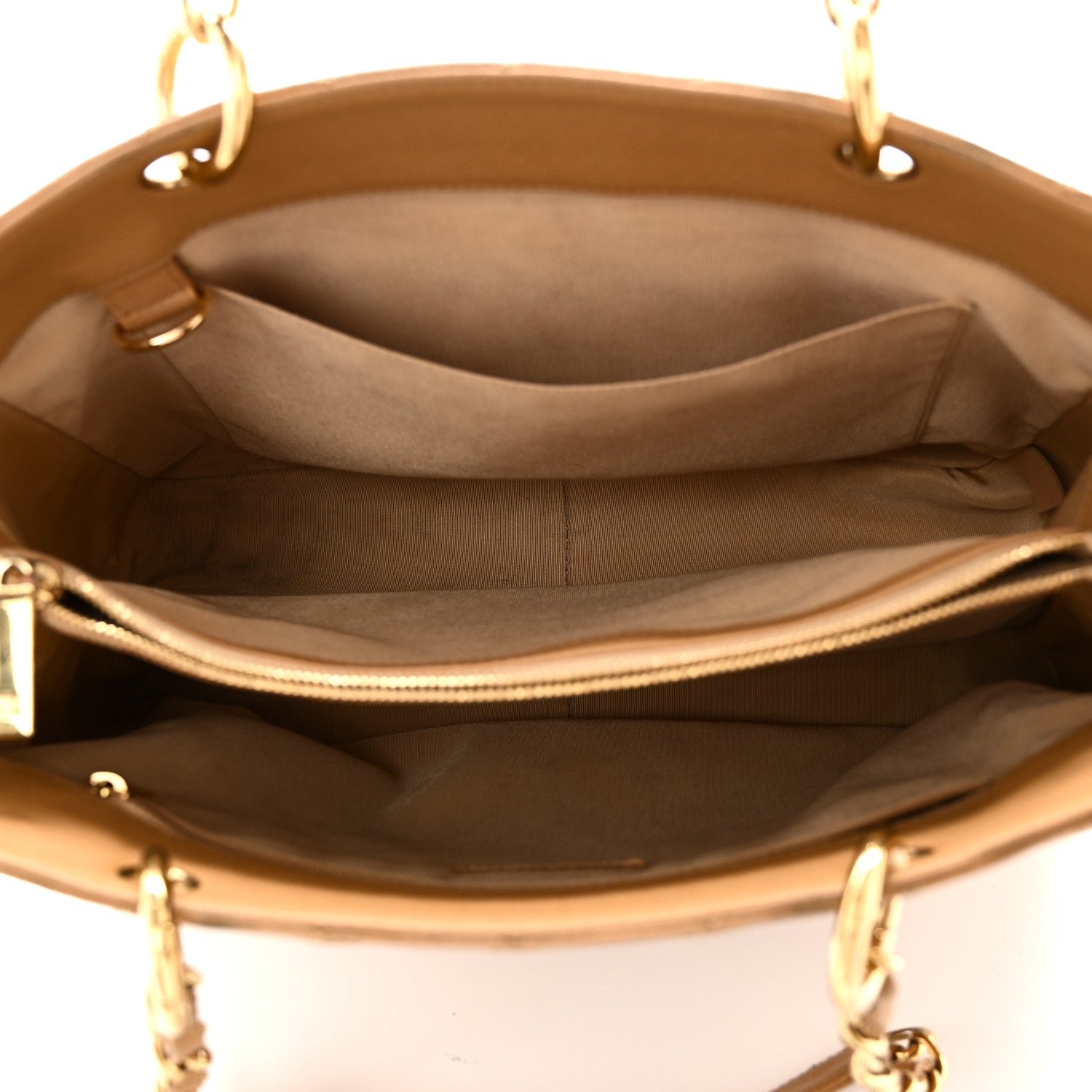 Caviar Quilted Grand Shopping Tote GST Dark Beige