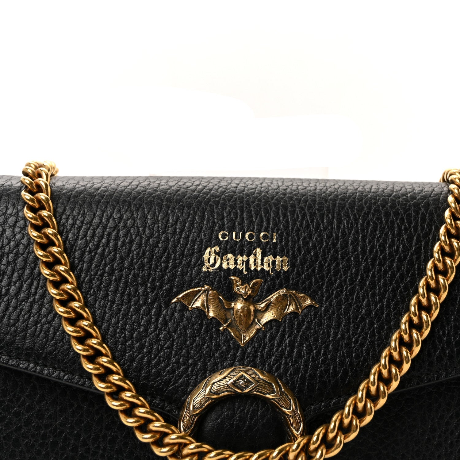 Calfskin Garden Dionysus Chain Wallet Black