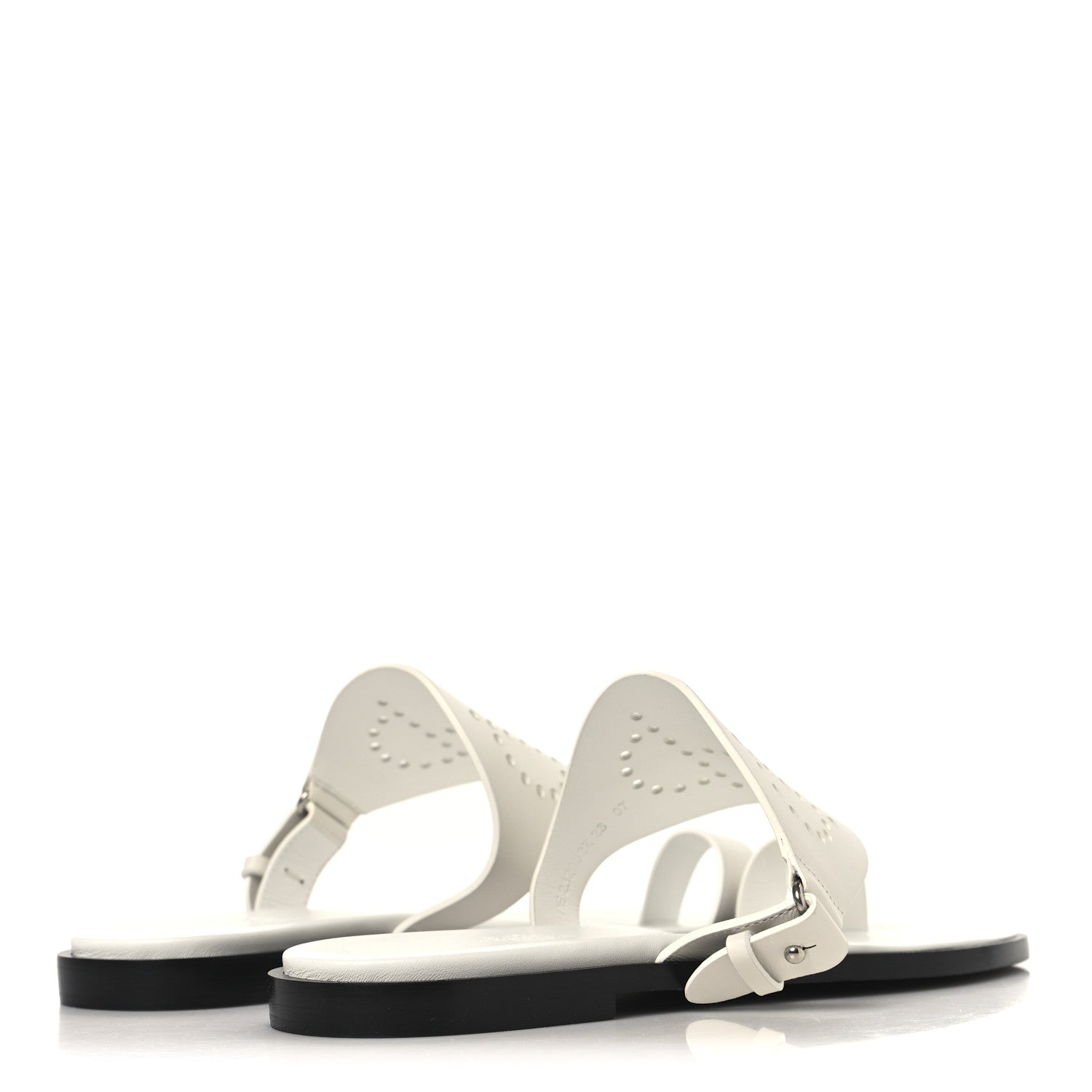 Calfskin Perforated Hera Sandals 36 White