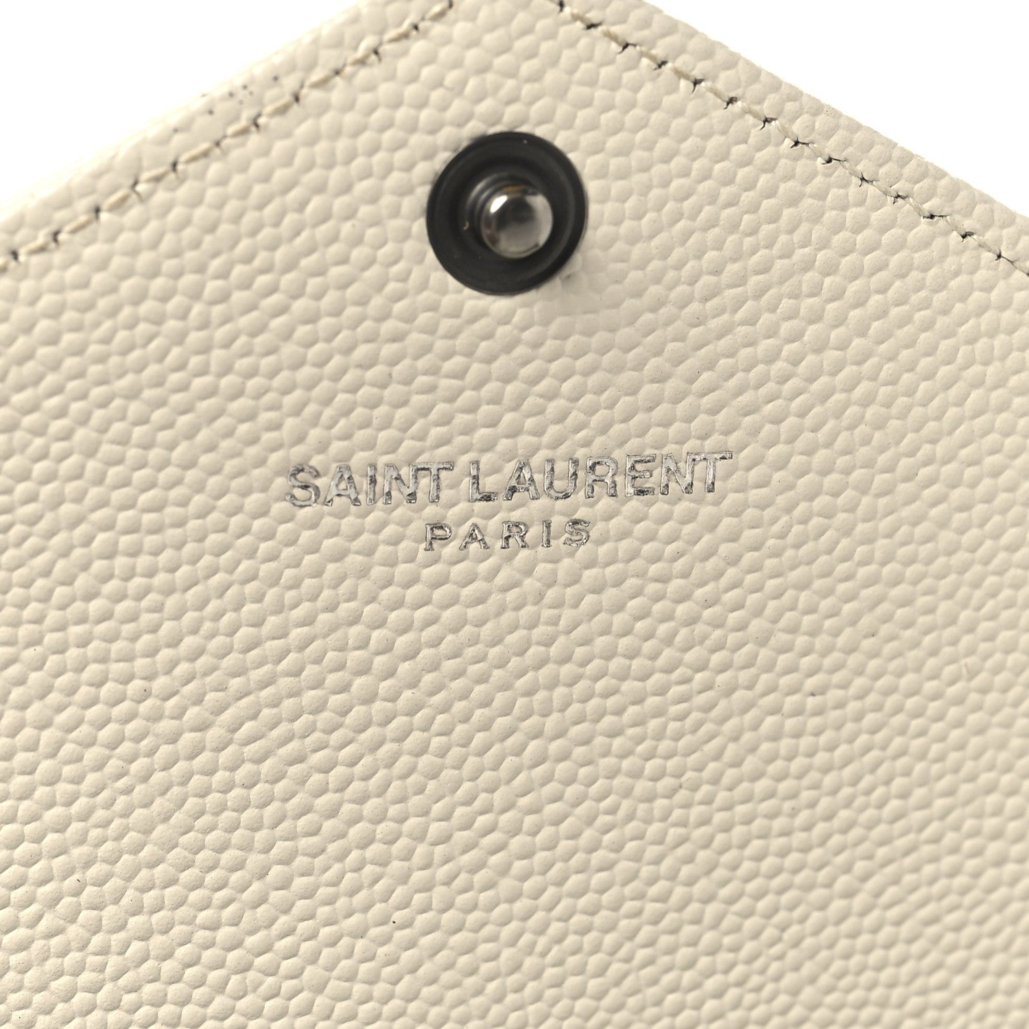 Grain De Poudre Matelasse Chevron Monogram Envelope Chain Wallet Dove White