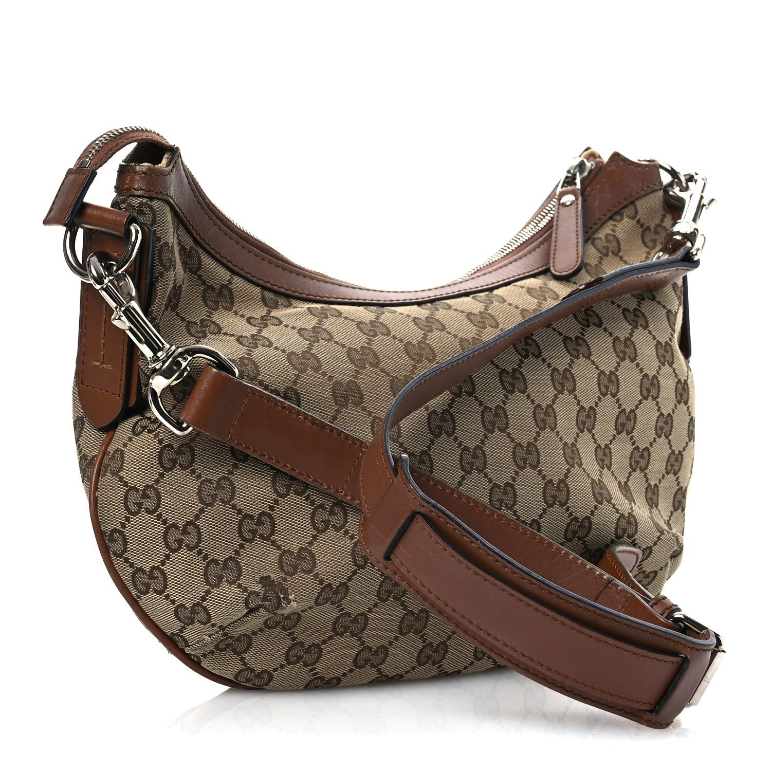 Monogram Medium Half Moon Hobo Brown