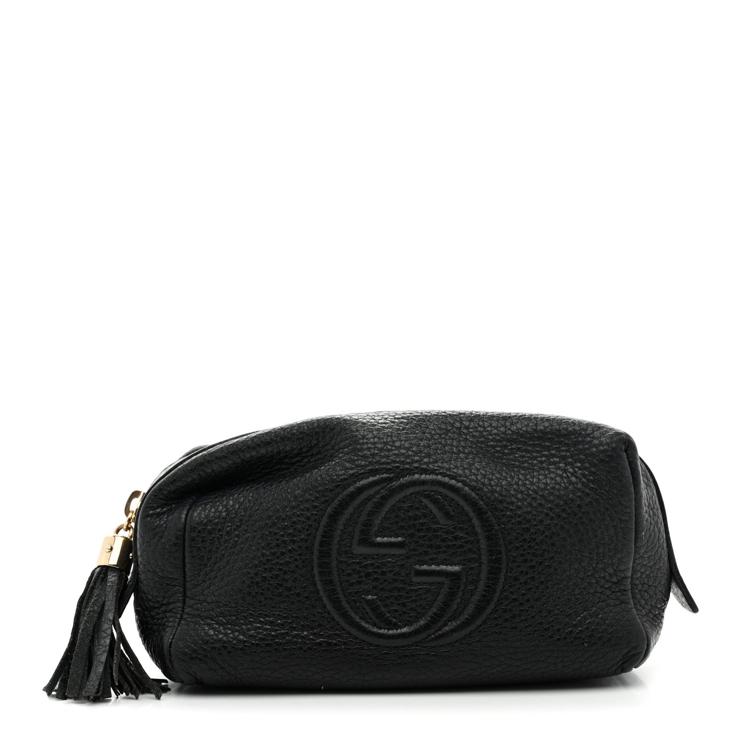 Pebbled Calfskin Medium Soho Cosmetic Case Black