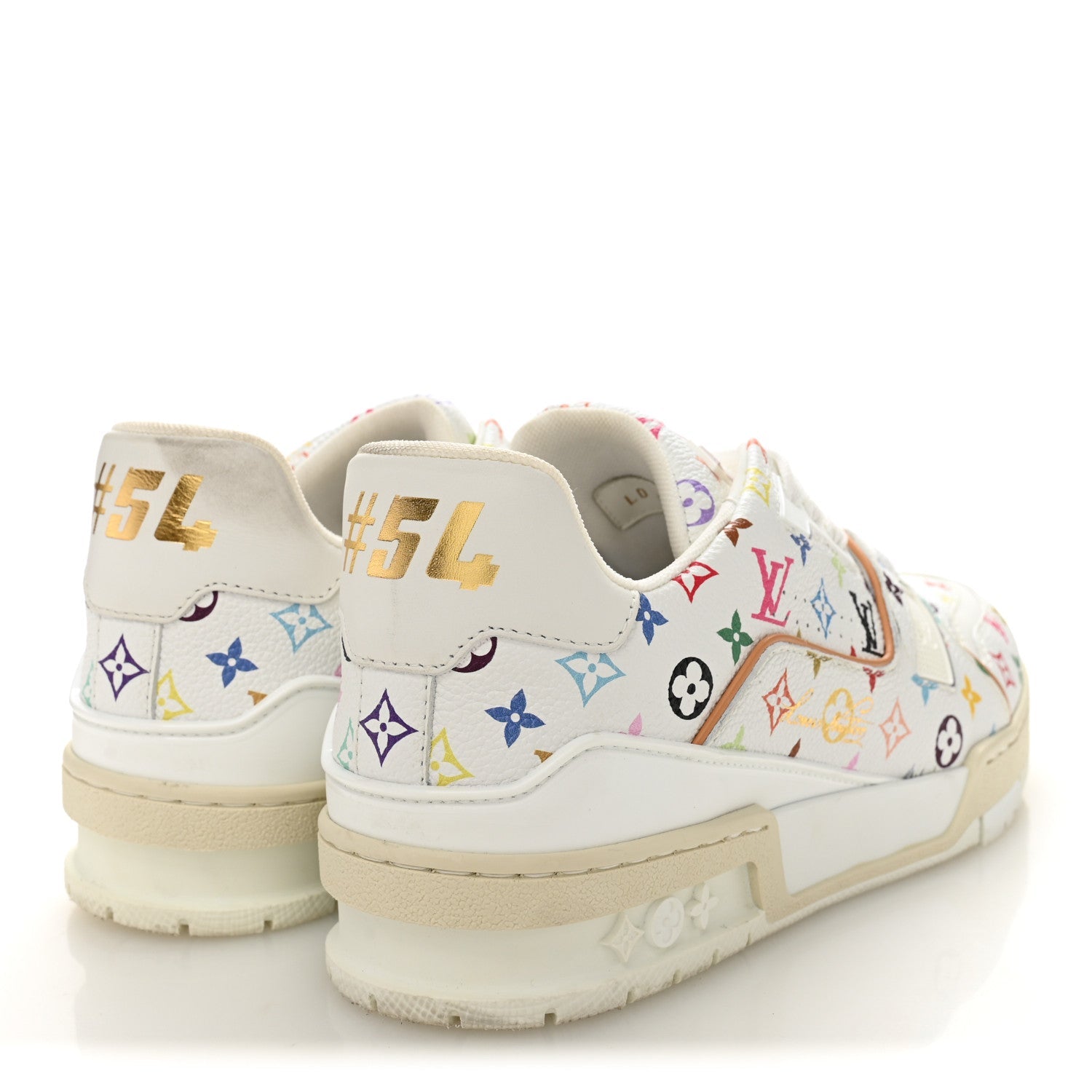 LV X TM Calfskin Monogram Multicolor Womens LV Trainer Sneakers 38 White