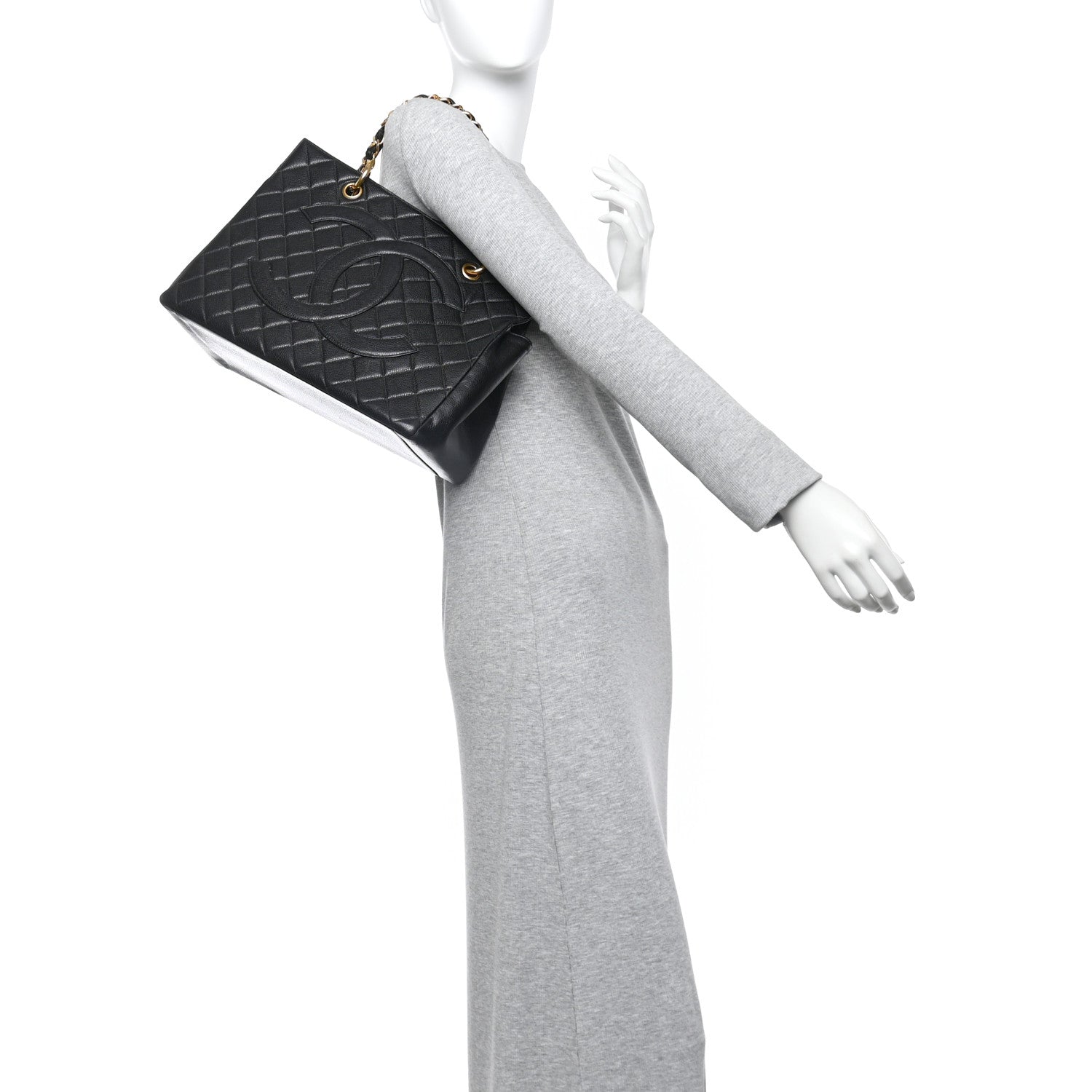 Caviar Quilted Grand Timeless Tote GTT Black