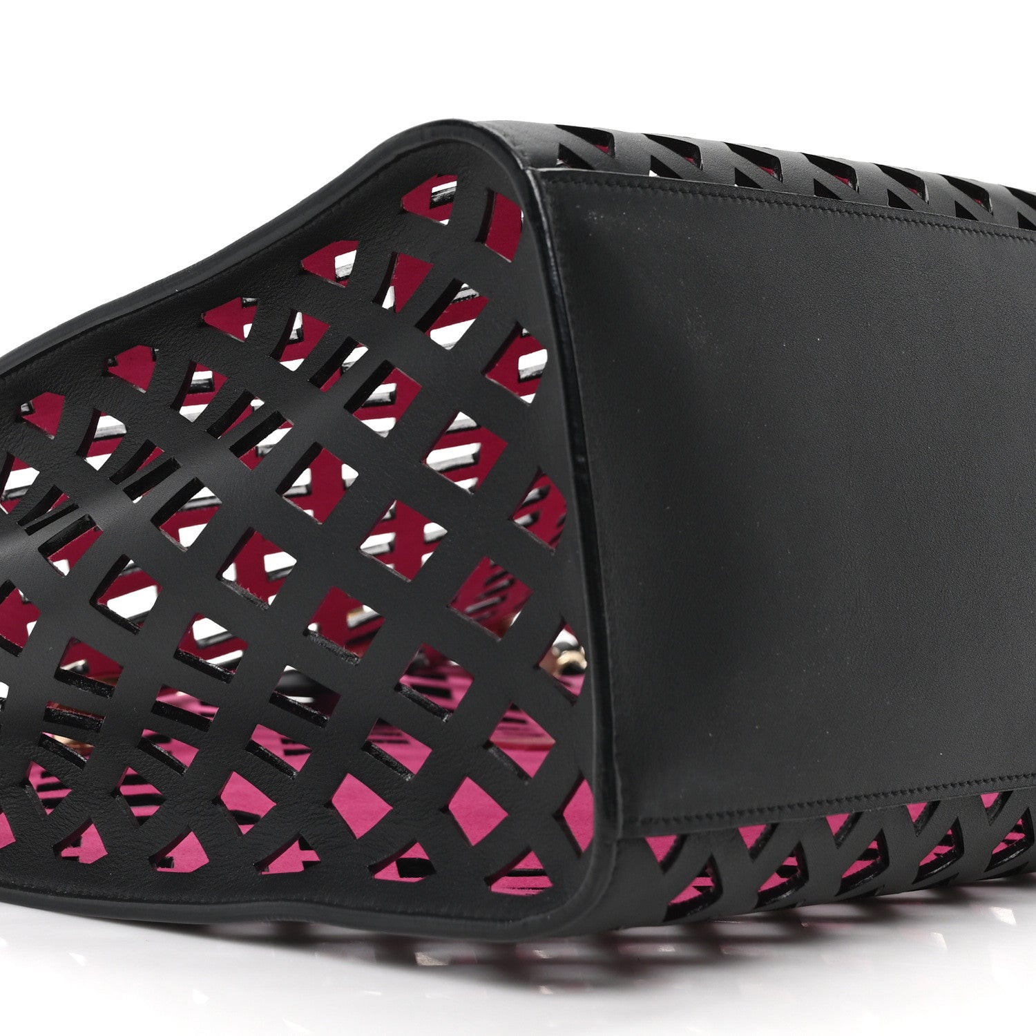 Lambskin Sea Through Tote Black Multicolor